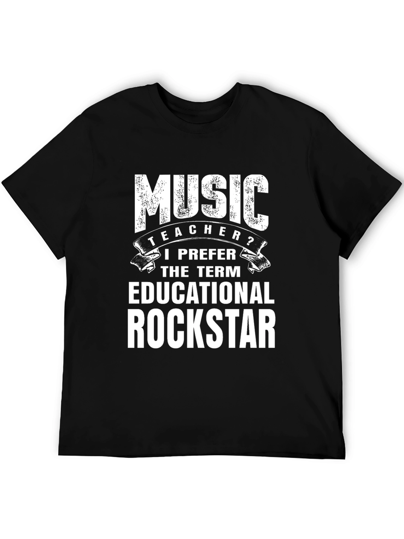 Black Music Teacher Educational Rockstar Graphic T-Shirt view 5