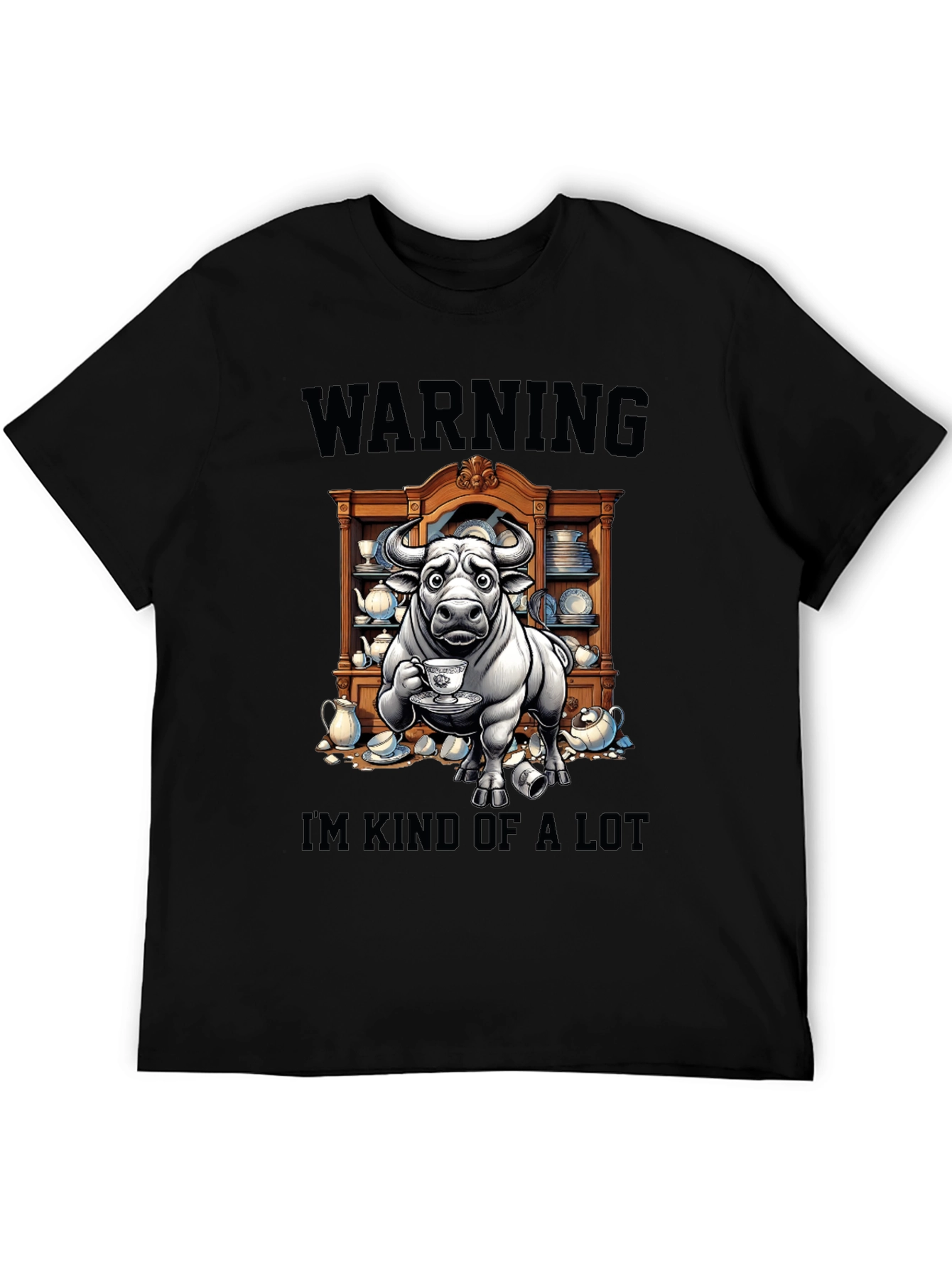 Black Warning I'm Kind of a Lot Graphic T-Shirt view 5