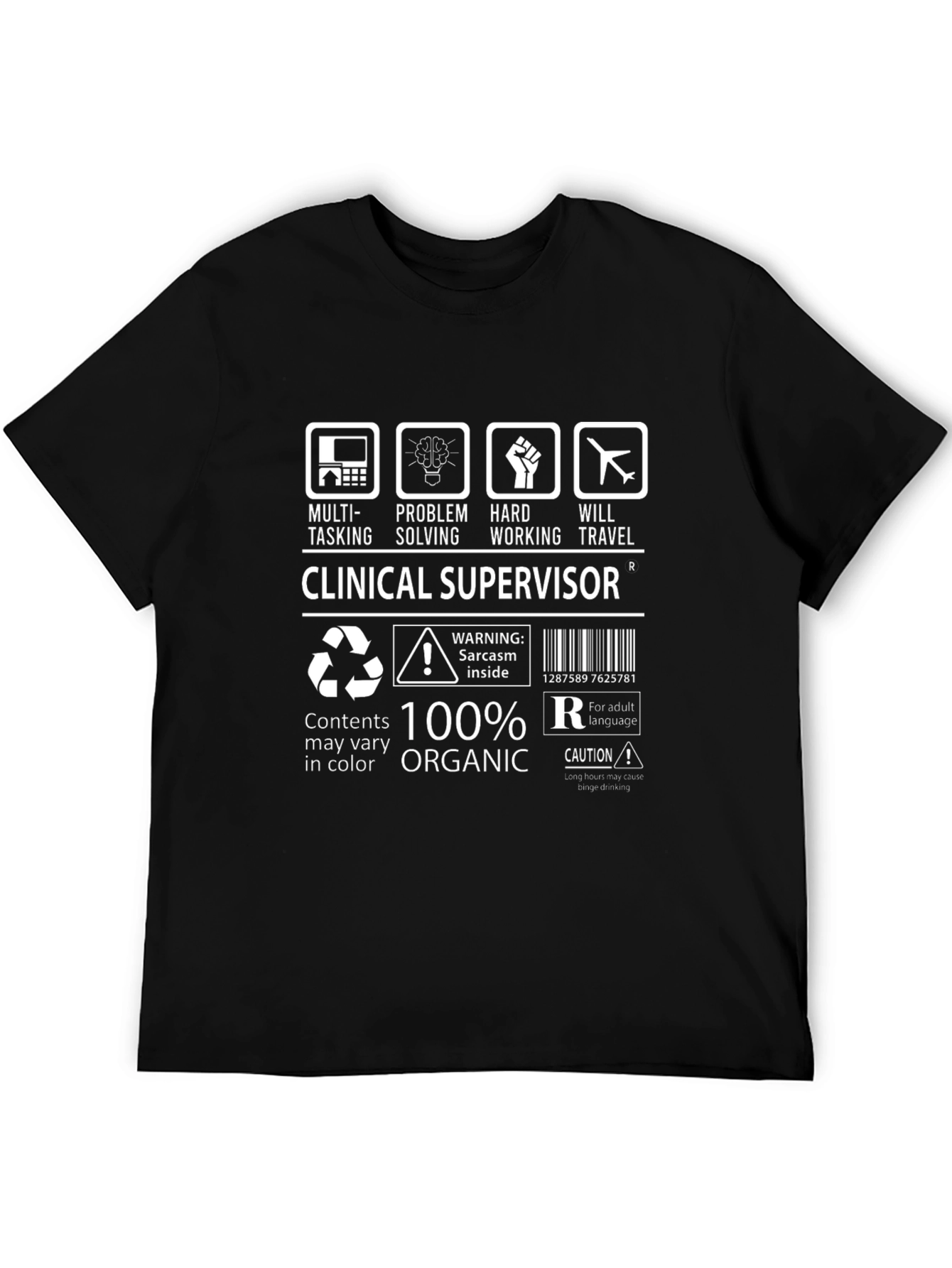 Black Clinical Supervisor Funny T-Shirt - 100% Organic view 5
