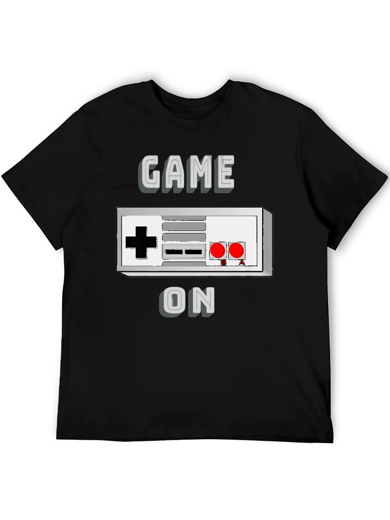 Black Game On Retro Controller T-Shirt view 5