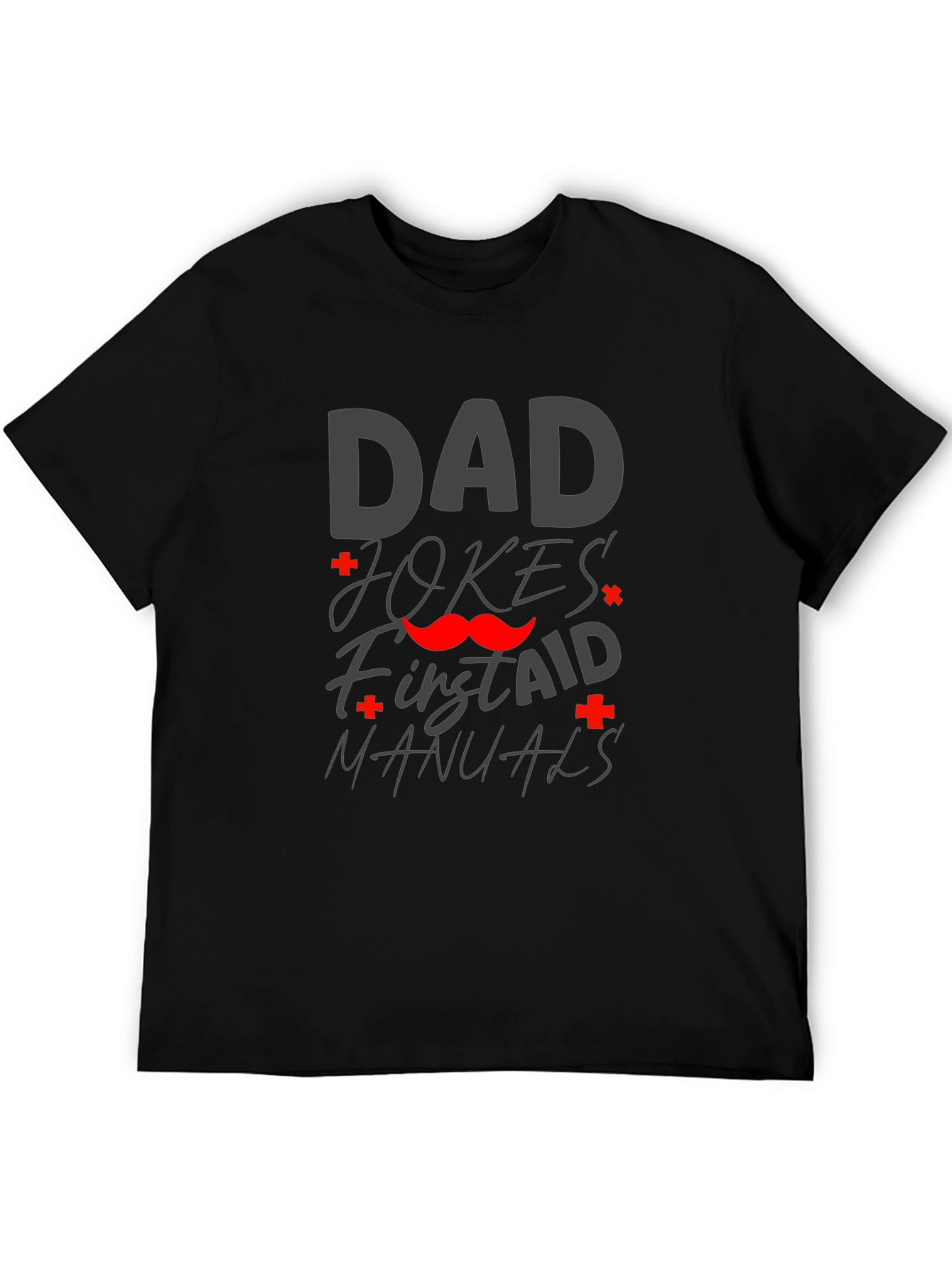 Black Dad Jokes First Aid Manuals Graphic Tee view 5