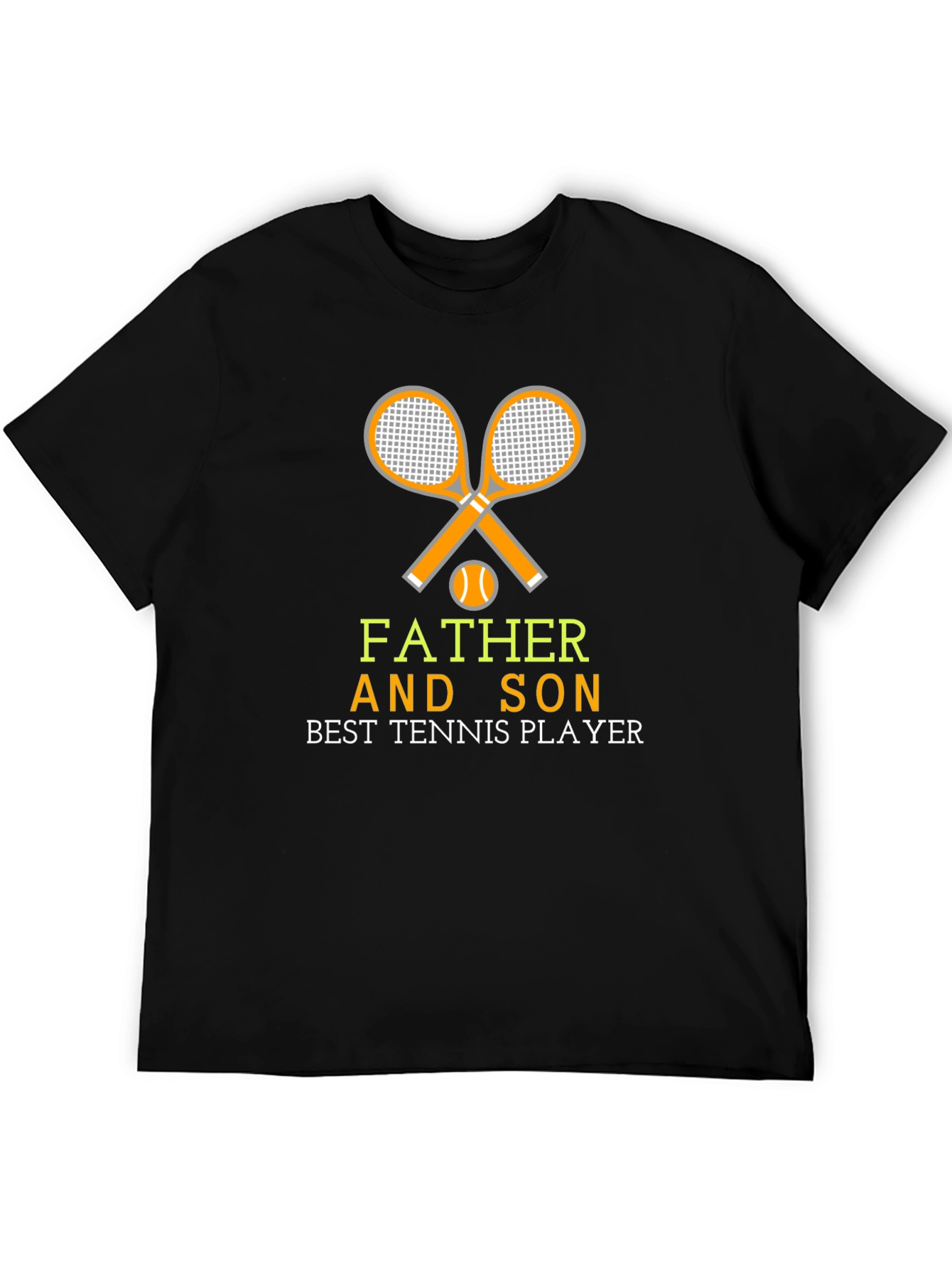 Black Father and Son Tennis Player Graphic T-Shirt view 5