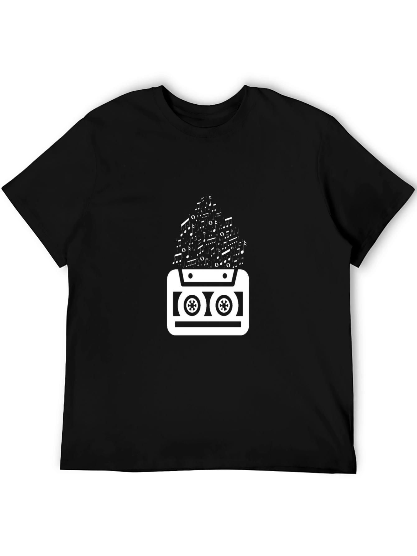 Black Retro Cassette Music T-Shirt - Black view 5