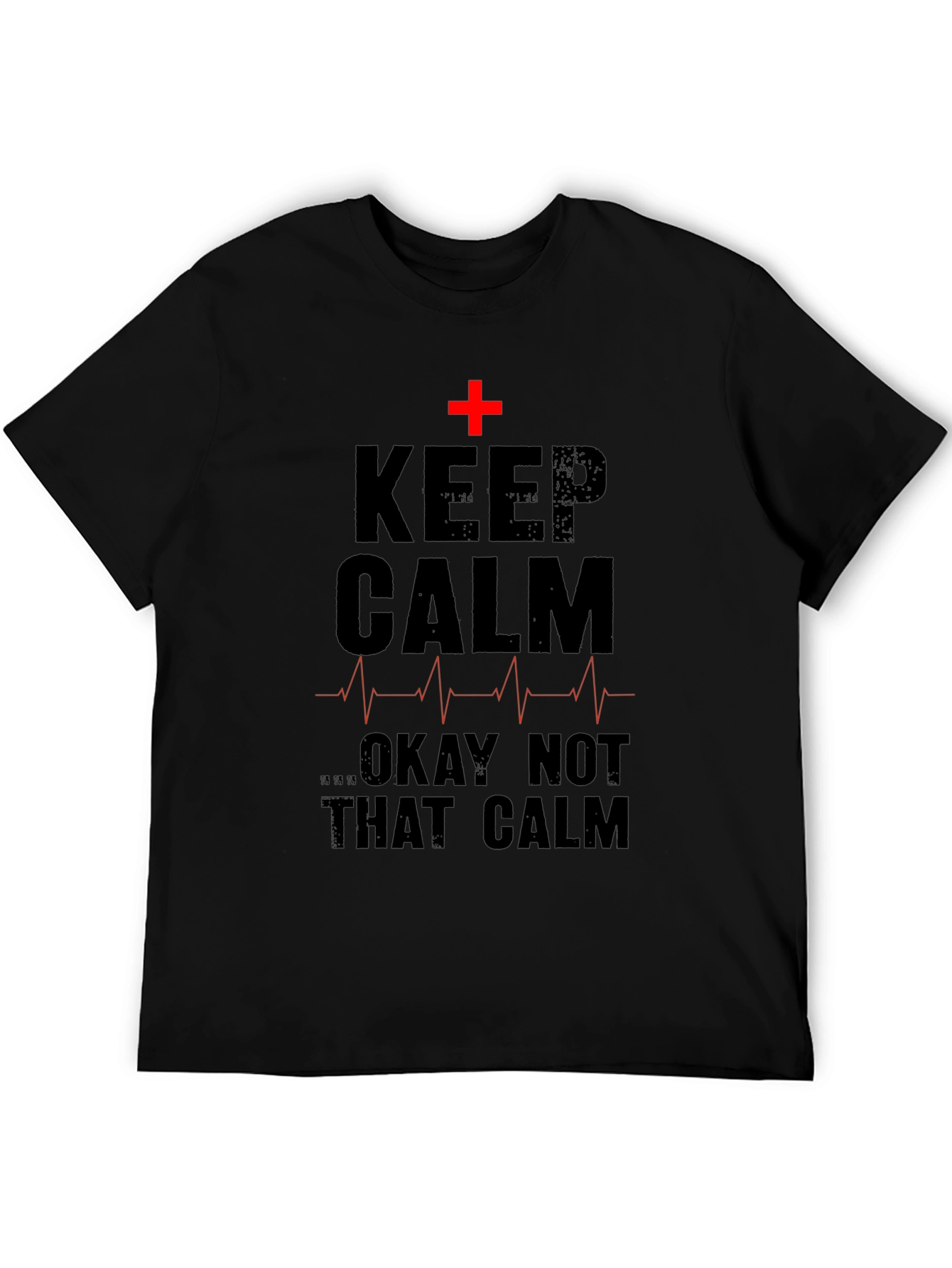 Black Keep Calm Nurse T-Shirt - Funny Medical Humor Tee view 5