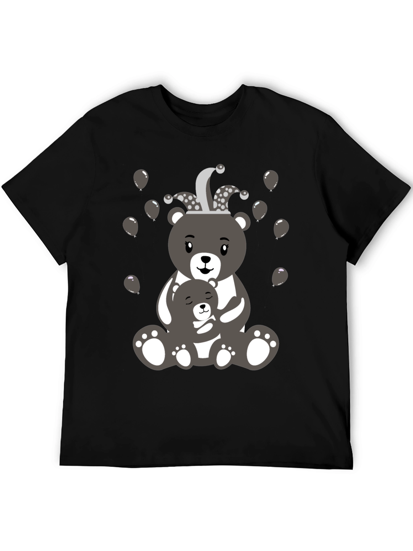 Black Cute Bear Family T-Shirt view 5