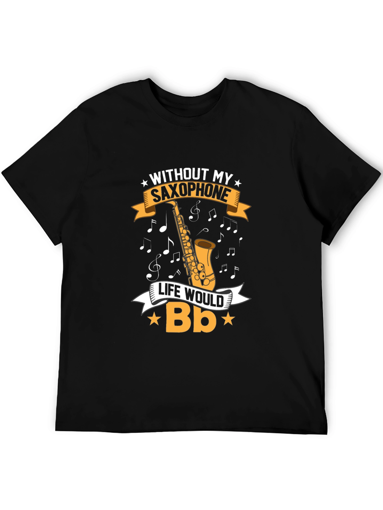 Black Saxophone Music Lover Graphic Tee view 5