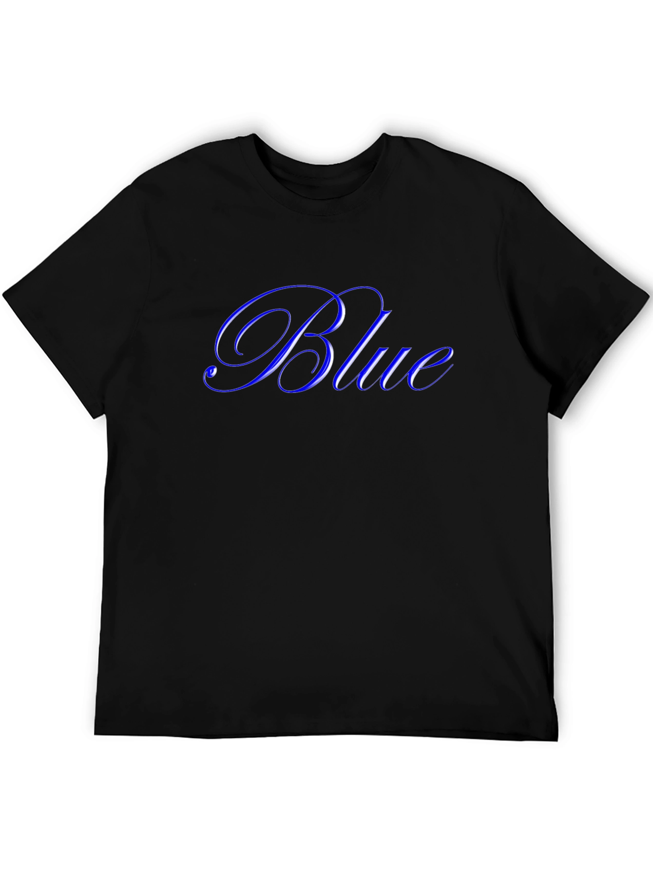 Black Stylish "Blue" Graphic Black T-Shirt view 5