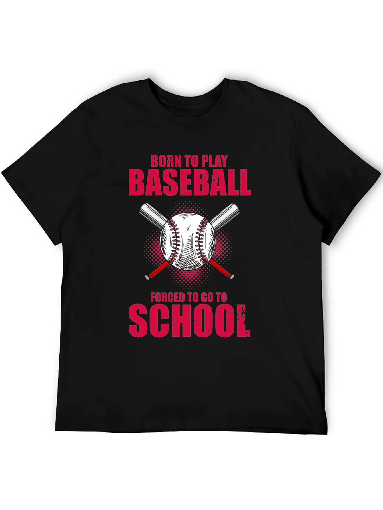 Black Born to Play Baseball T-Shirt view 5