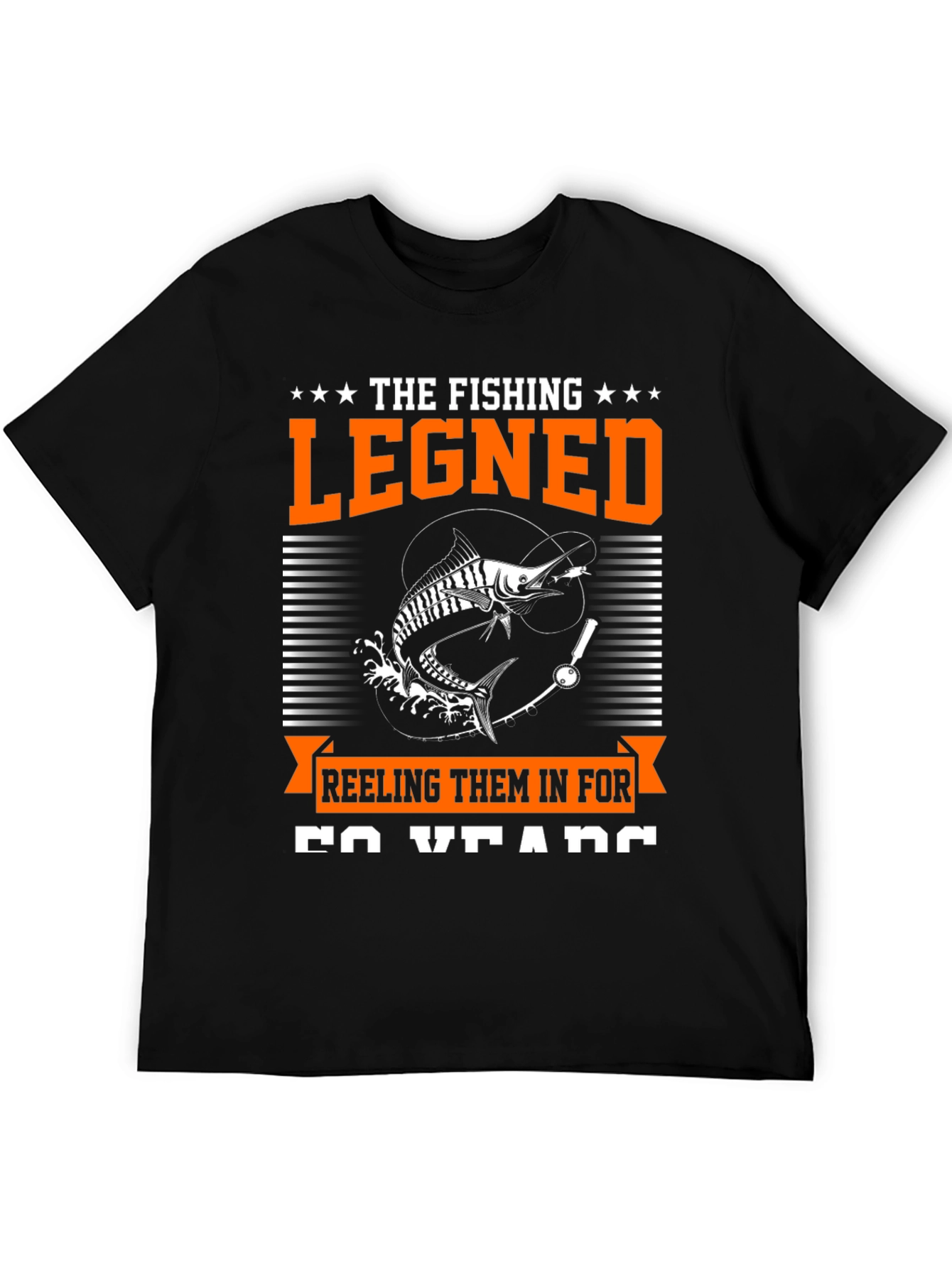 Black The Fishing Legend Black Graphic Tee view 5