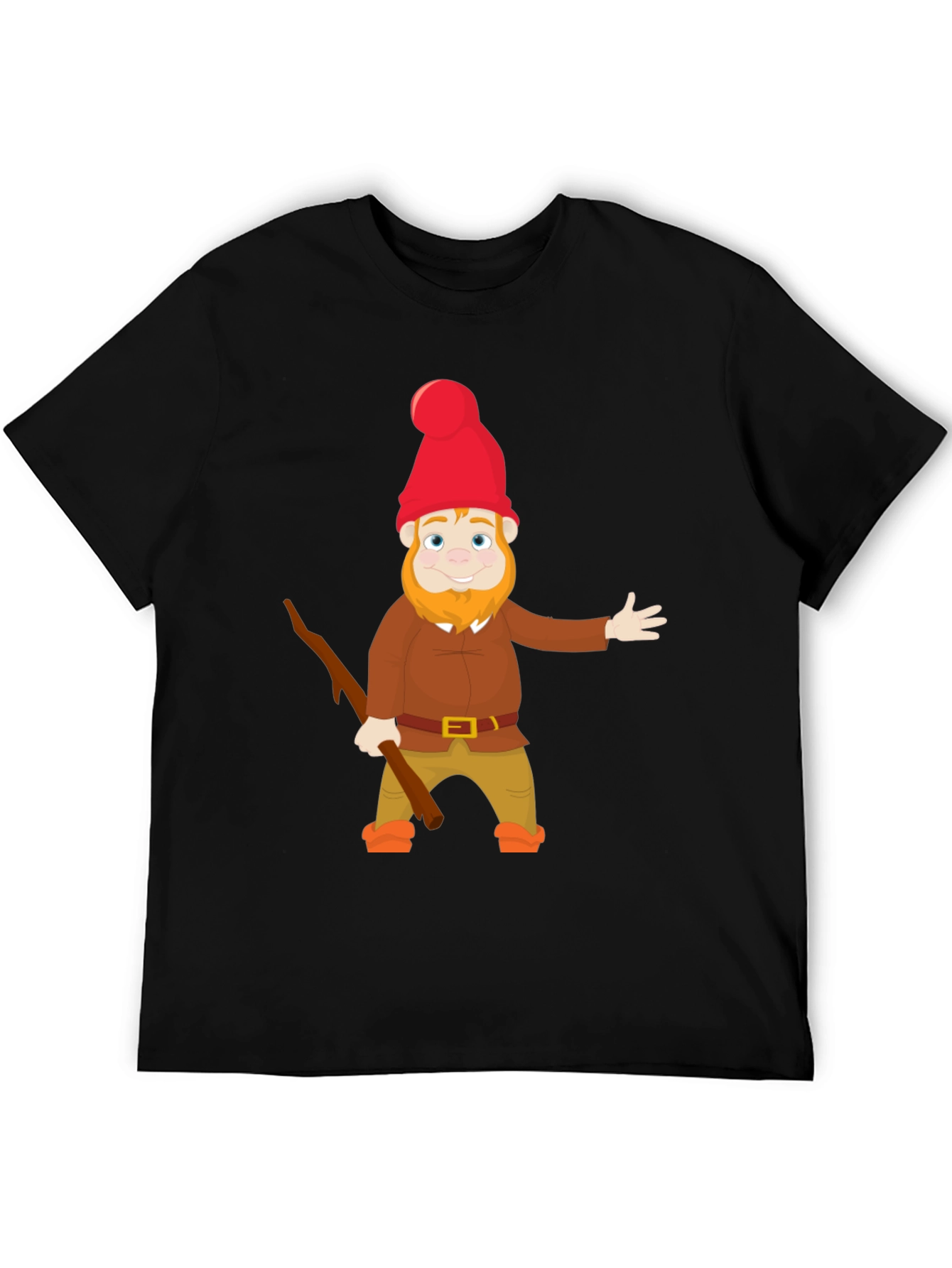 Black Gnome Graphic T-Shirt - Whimsical Cartoon Design view 5