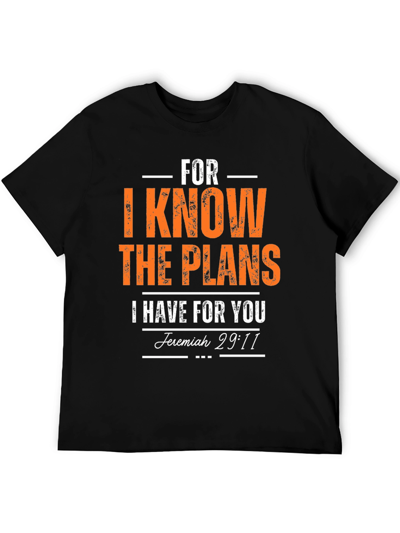 Black Faith-Inspired T-Shirt: Jeremiah 29:11 Design view 5