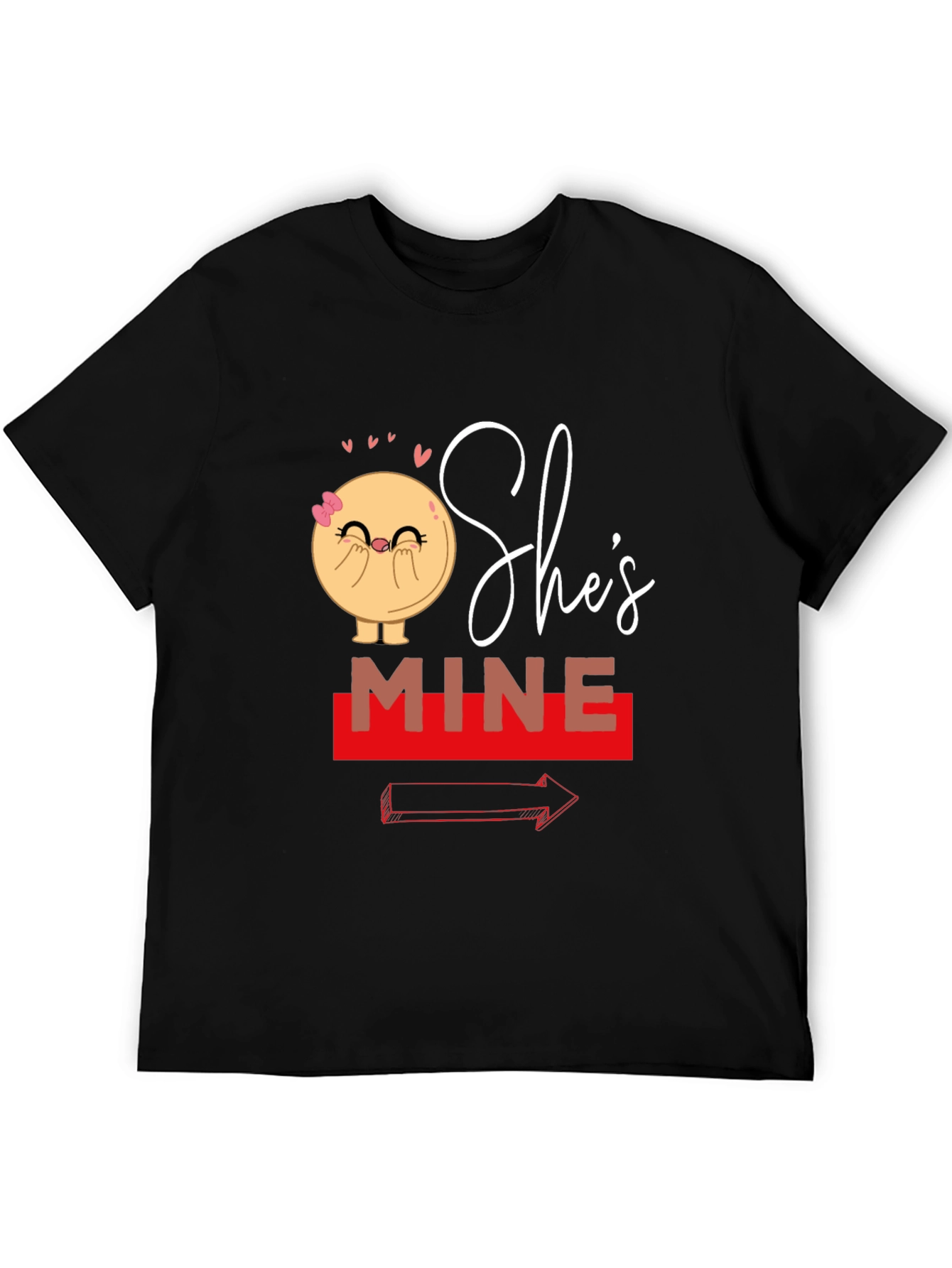 Black She's Mine Matching Couple T-Shirt view 5