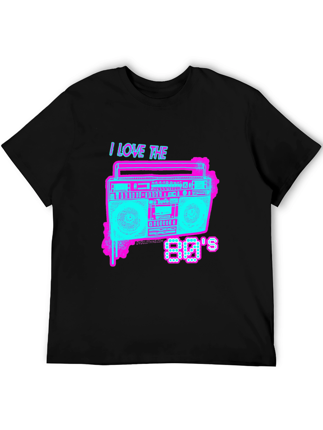 Black I Love the 80's Retro Boombox T-Shirt view 5