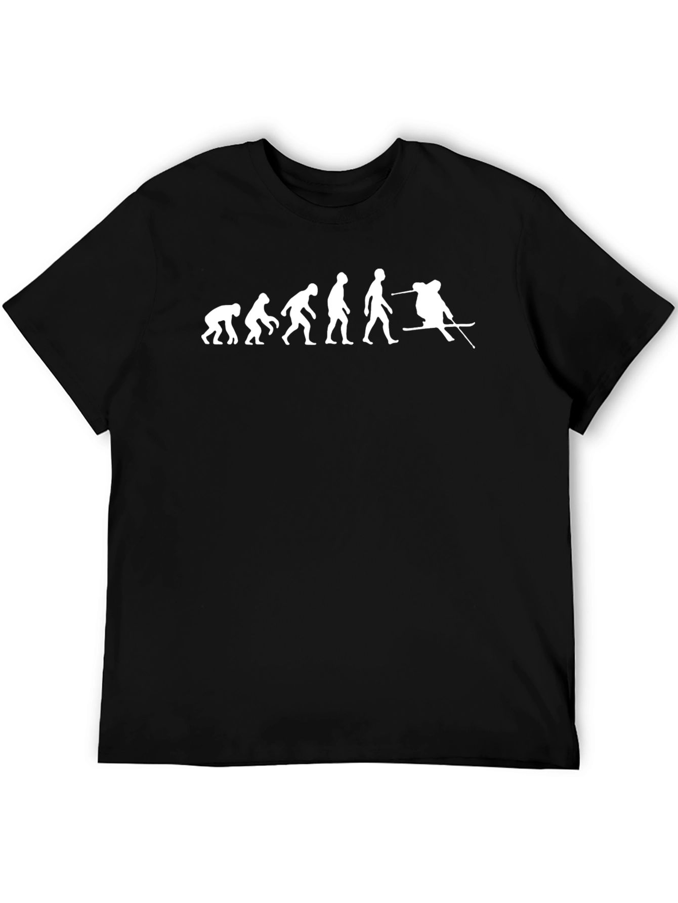 Black Evolution of Skiing T-Shirt - Black view 5
