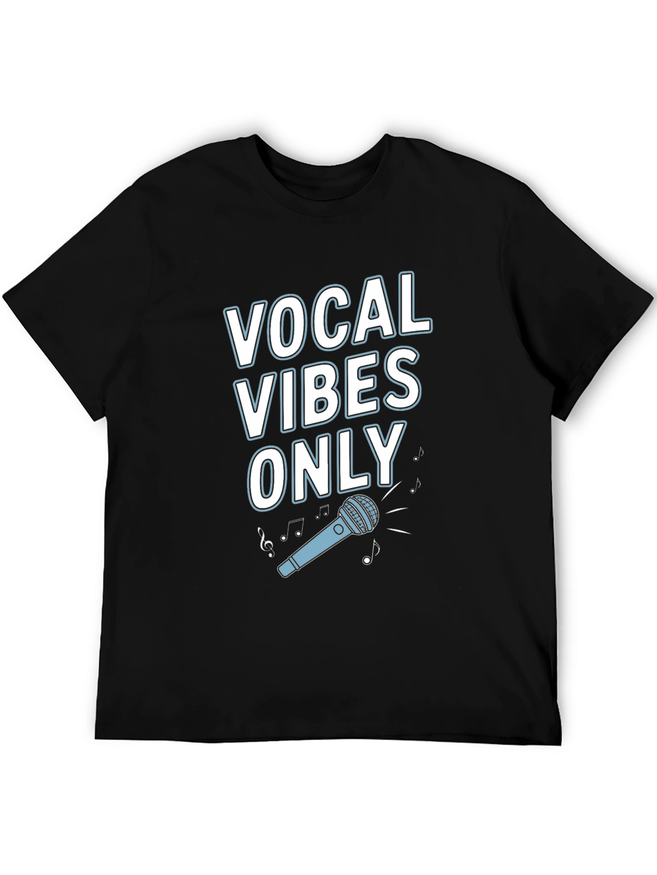 Black Vocal Vibes Only Graphic T-Shirt view 5