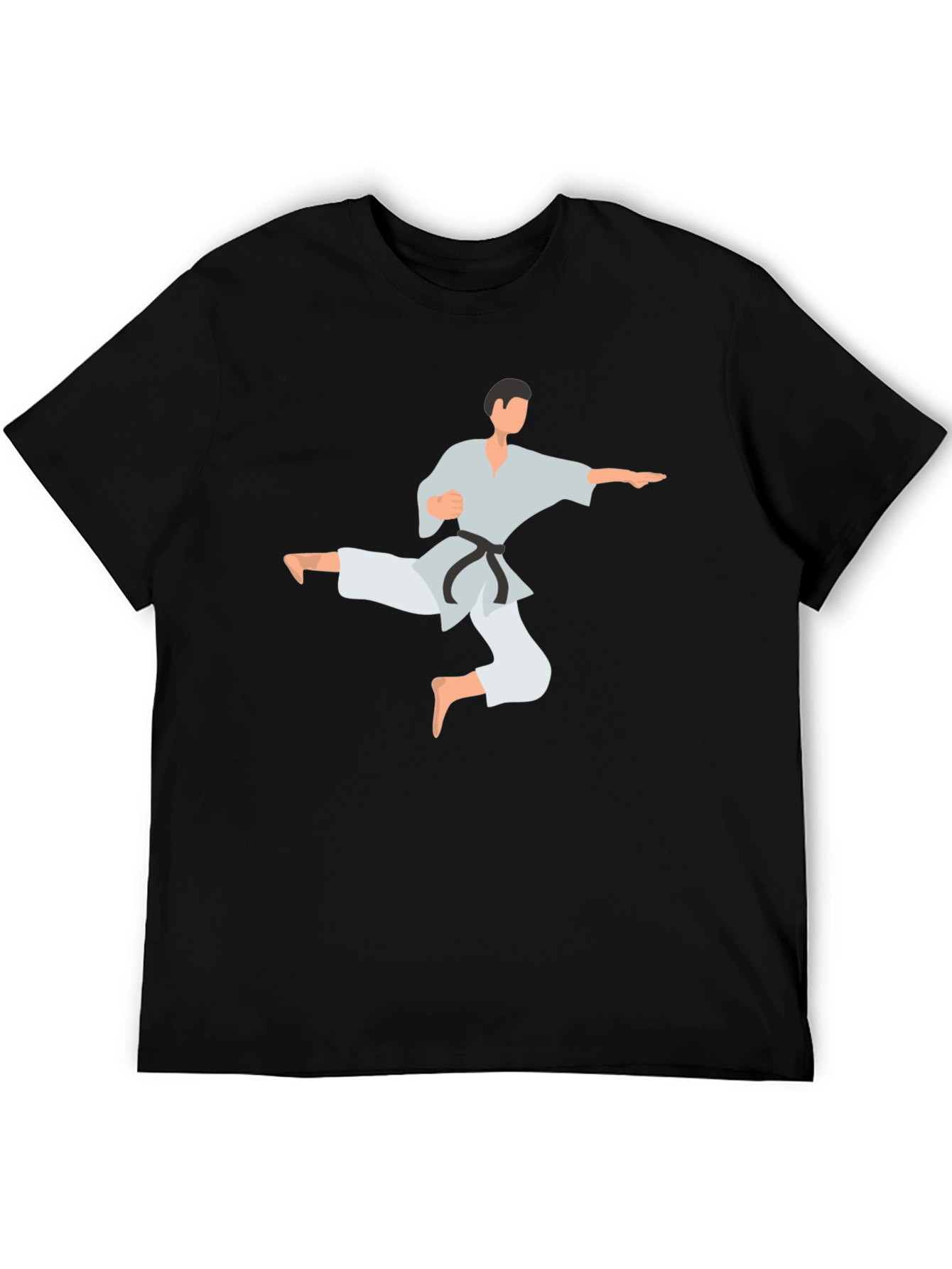 Black Karate Kick Graphic Tee - Black view 5