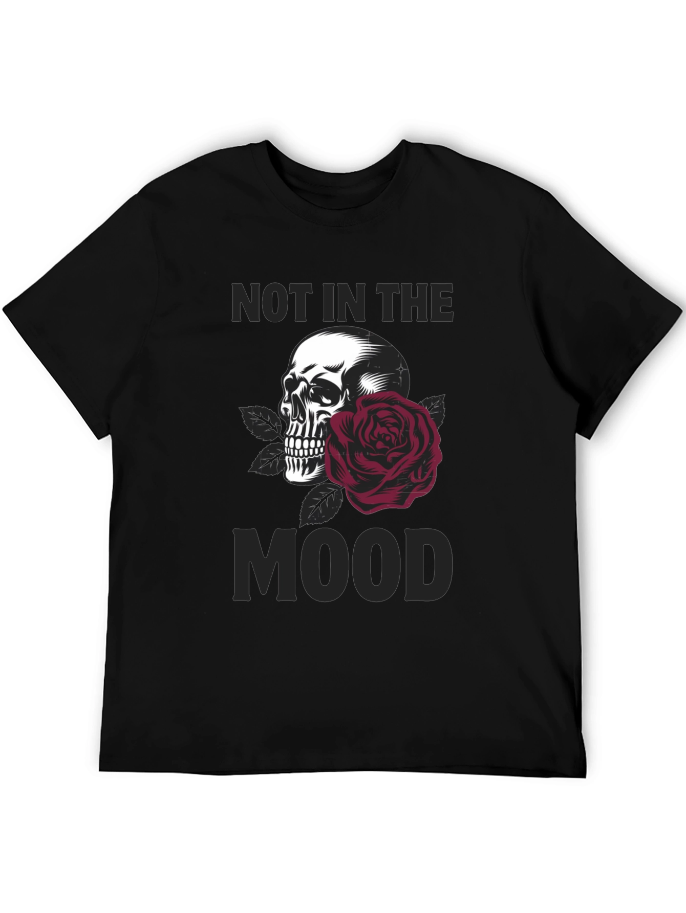 Not in the Mood Skull & Rose Graphic T-Shirt - 5