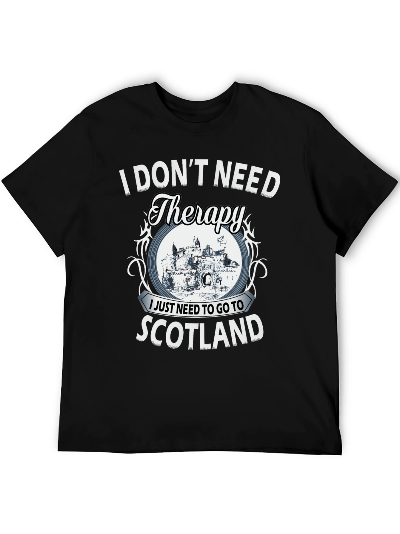 Black Scotland Therapy Graphic T-Shirt view 5