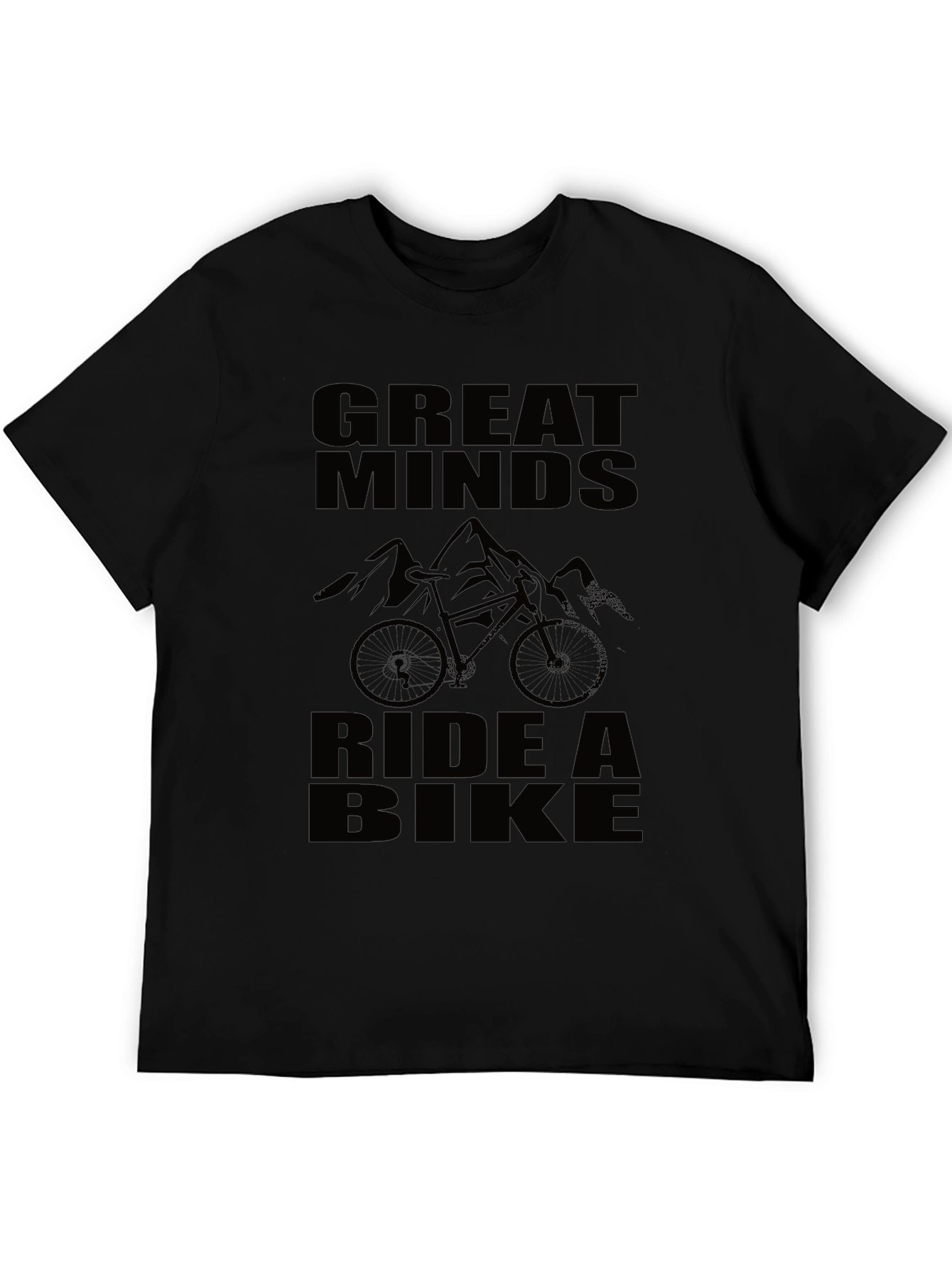 Black Great Minds Ride a Bike Black Graphic T-Shirt view 5