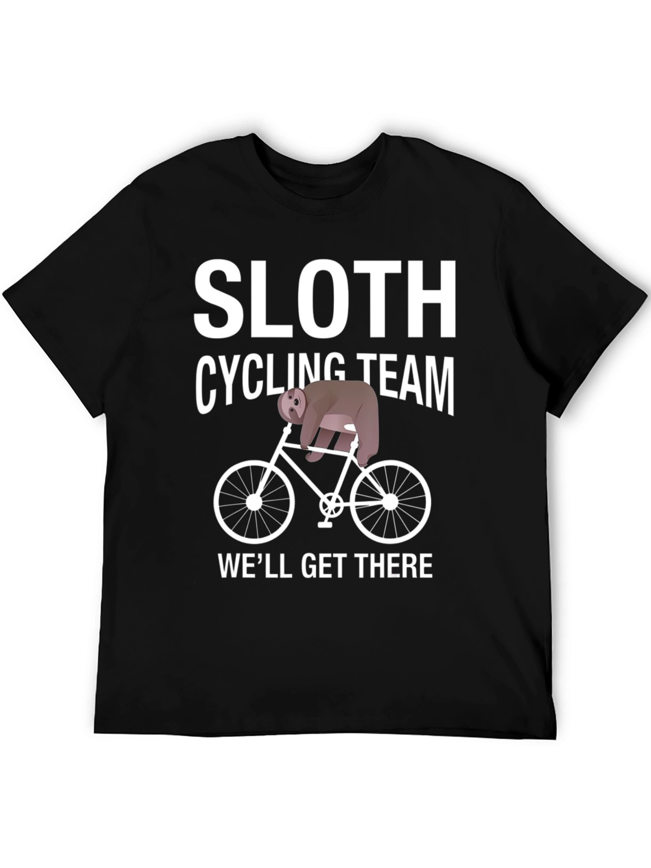 Black Sloth Cycling Team T-Shirt - Funny Novelty Tee view 5