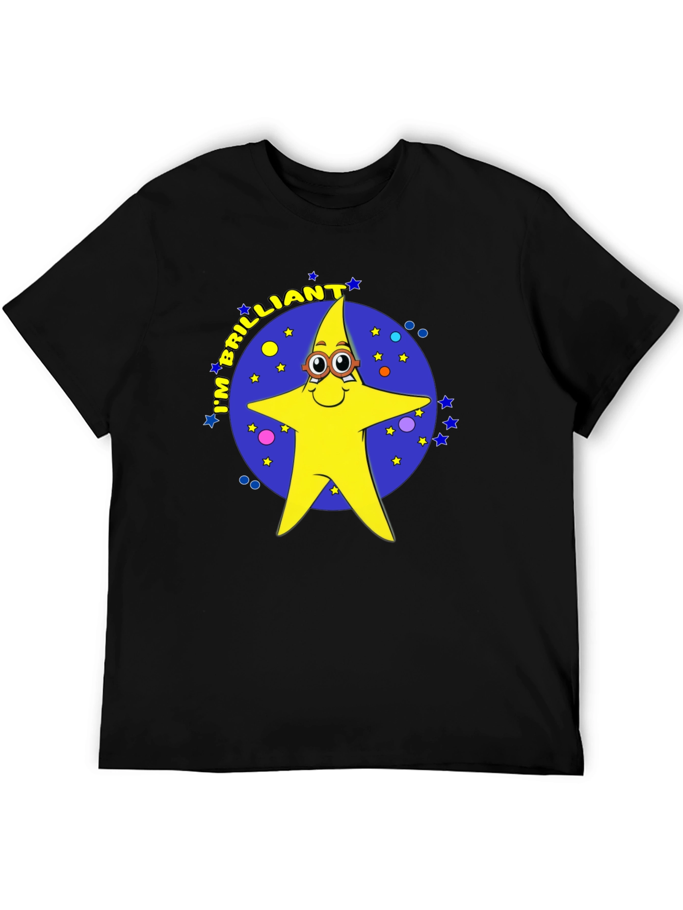 Black Brilliant Star Cartoon Graphic T-Shirt view 5
