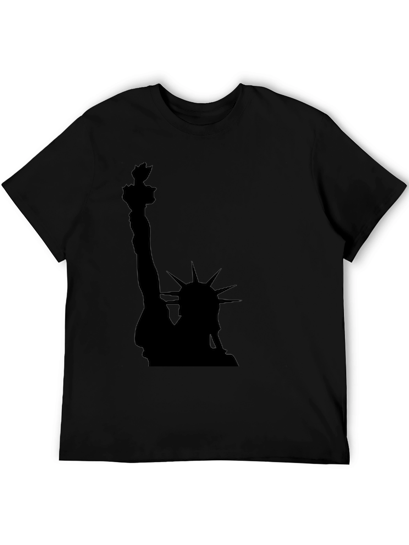 Statue of Liberty Graphic Tee - Black Cotton T-Shirt - 5