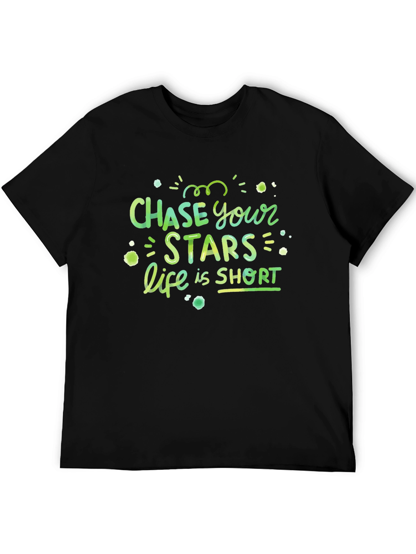 Black Chase Your Stars Short Sleeve Graphic Tee view 5