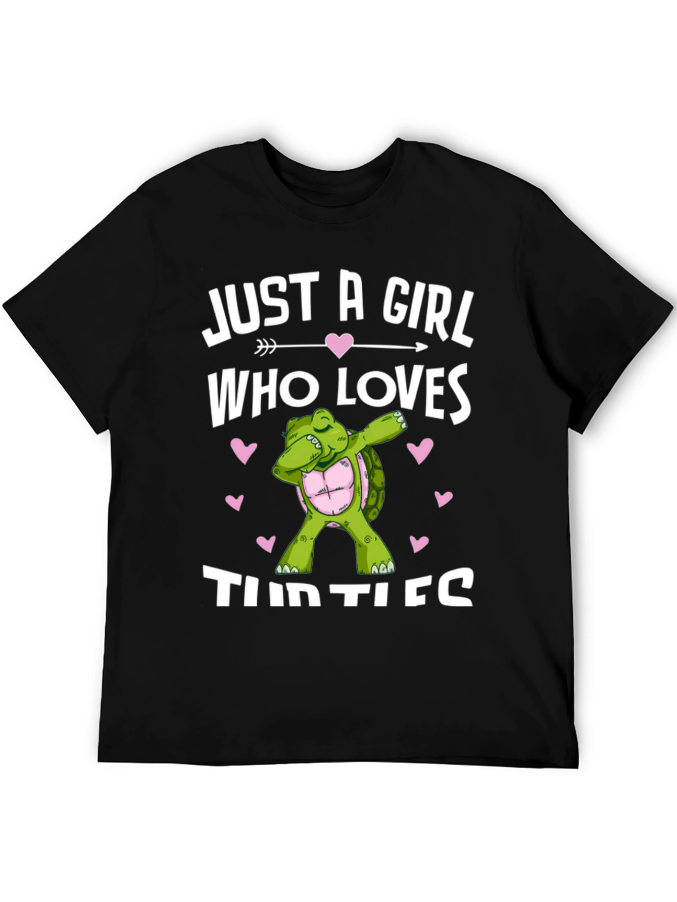 Black Girl Loves Turtles T-Shirt Dab Turtle Black Cotton Tee view 5