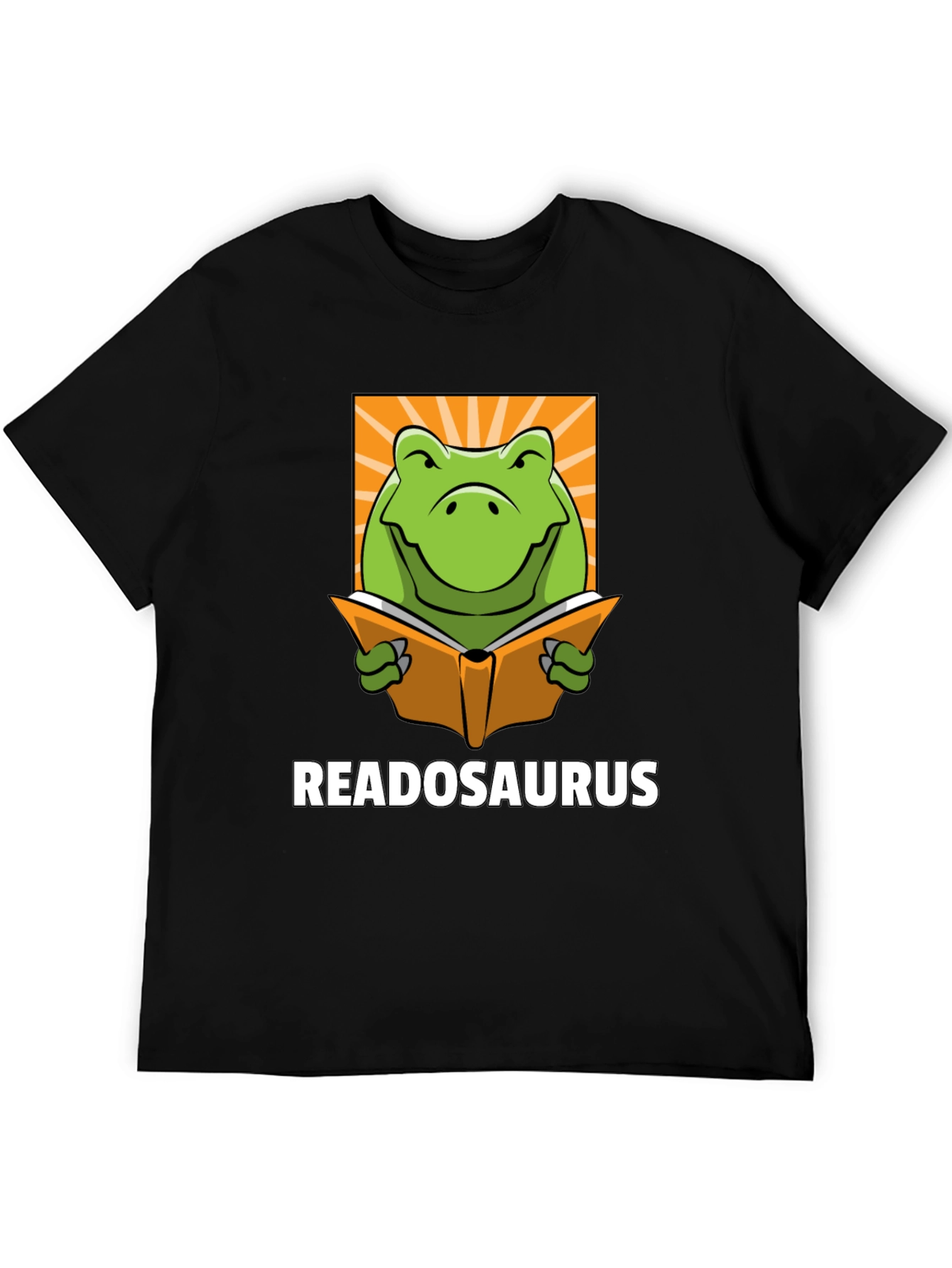 Black Readosaurus Graphic T-Shirt - Book Loving Dinosaur Tee view 5