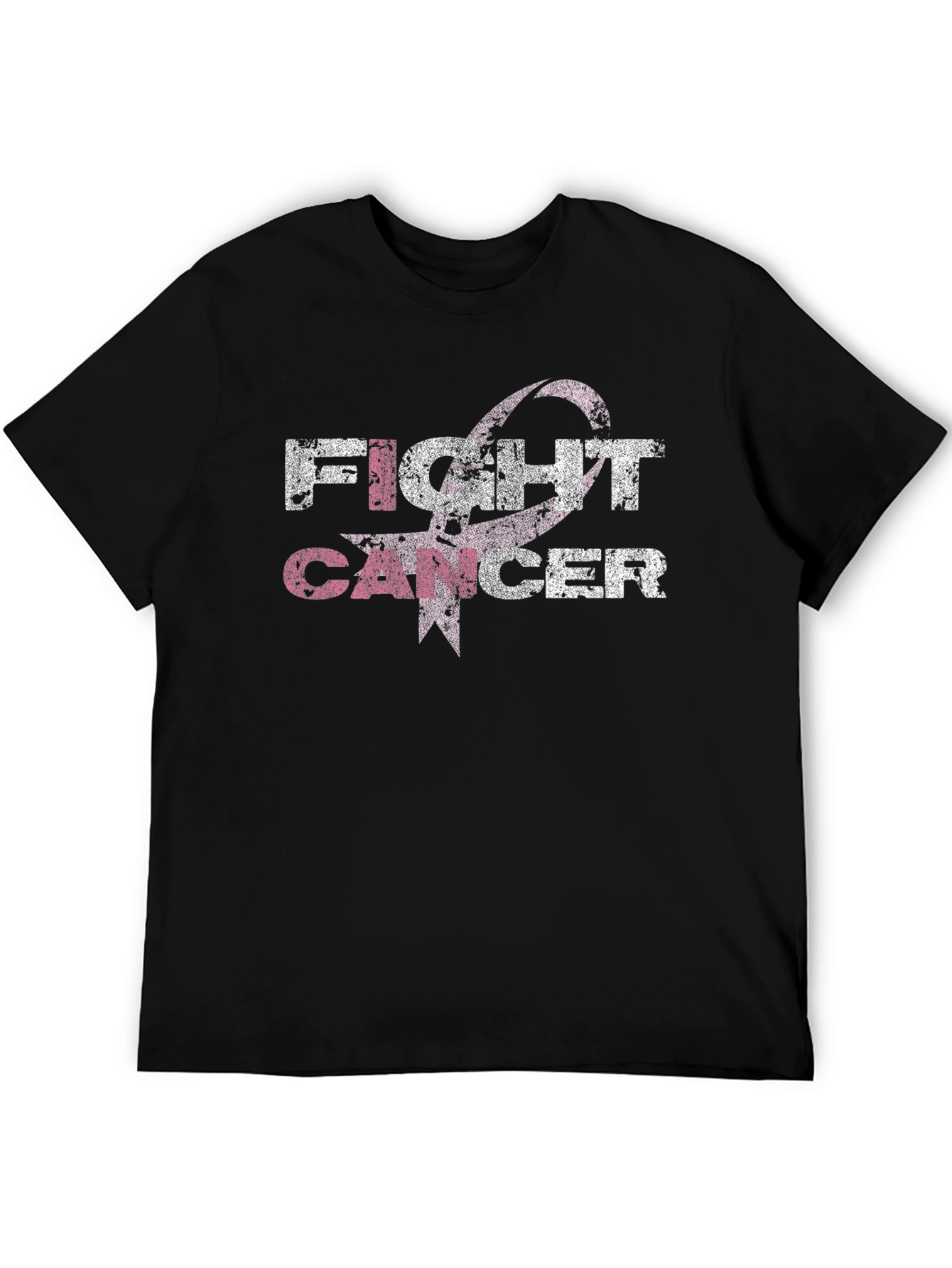 Black Fight Cancer Awareness Ribbon Graphic T-Shirt view 5