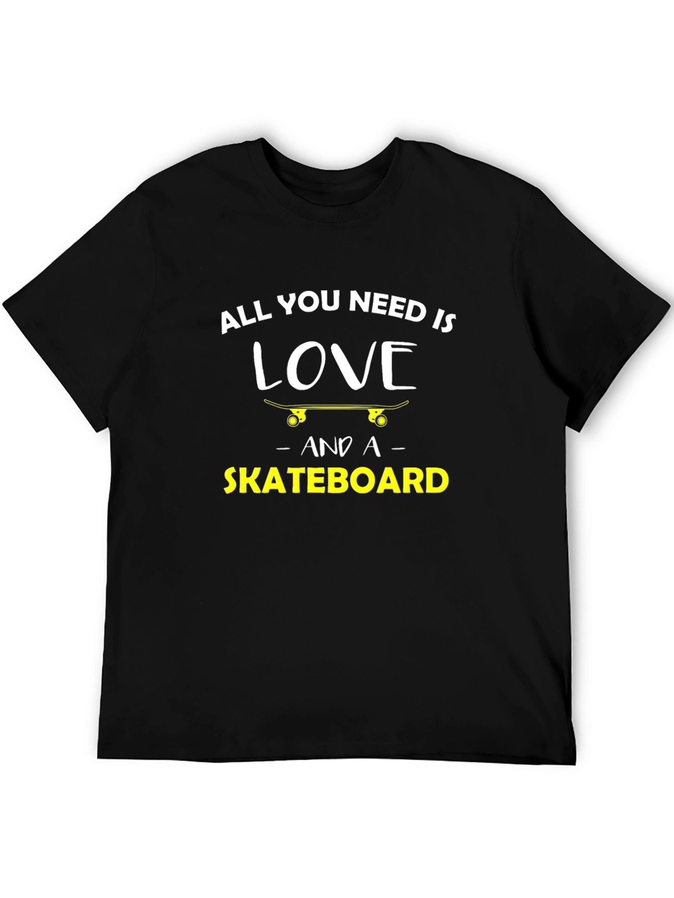 Black Love & Skateboarding Graphic T-Shirt view 5
