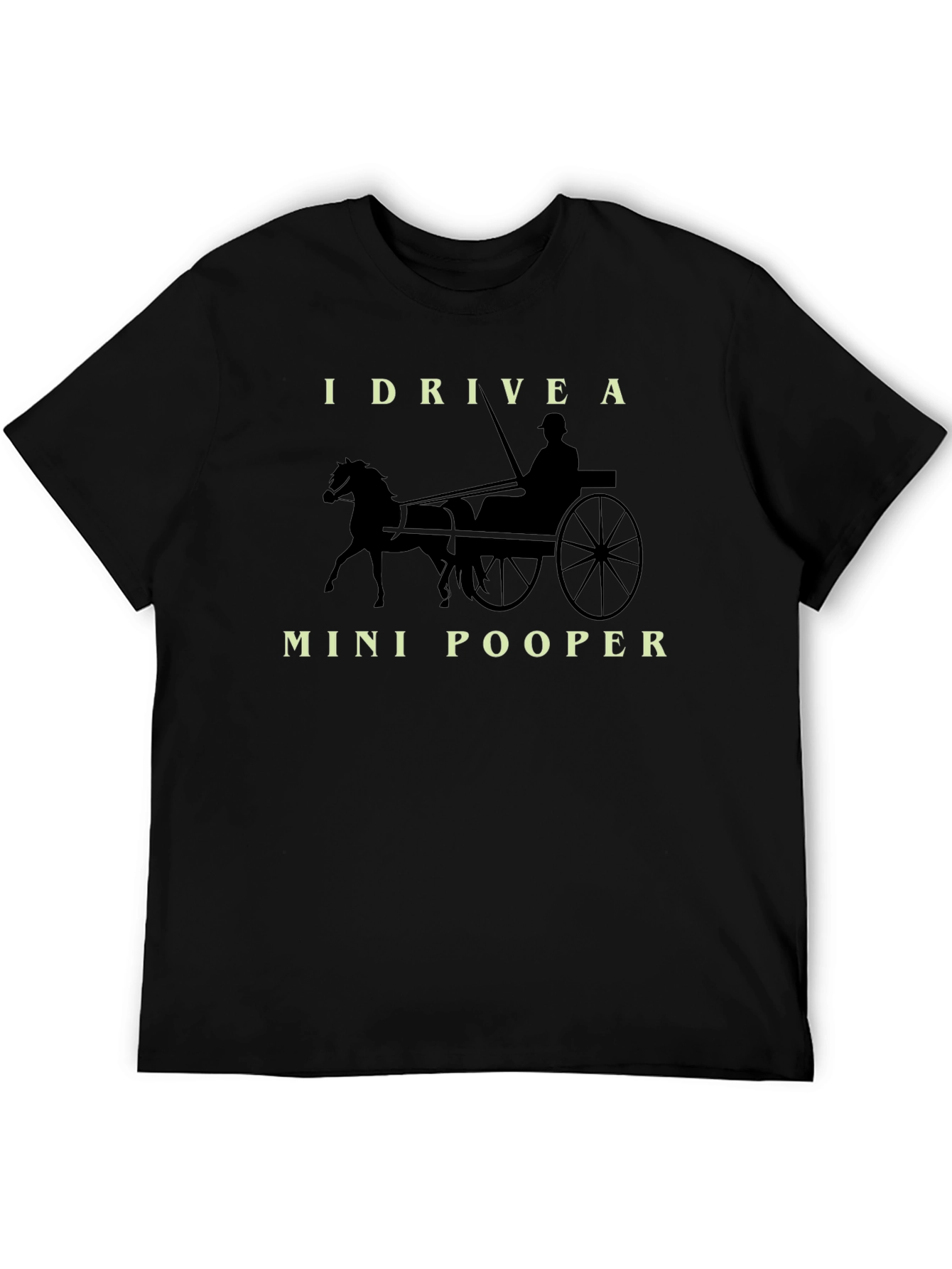 Black I Drive a Mini-Pooper Black Graphic T-Shirt view 5
