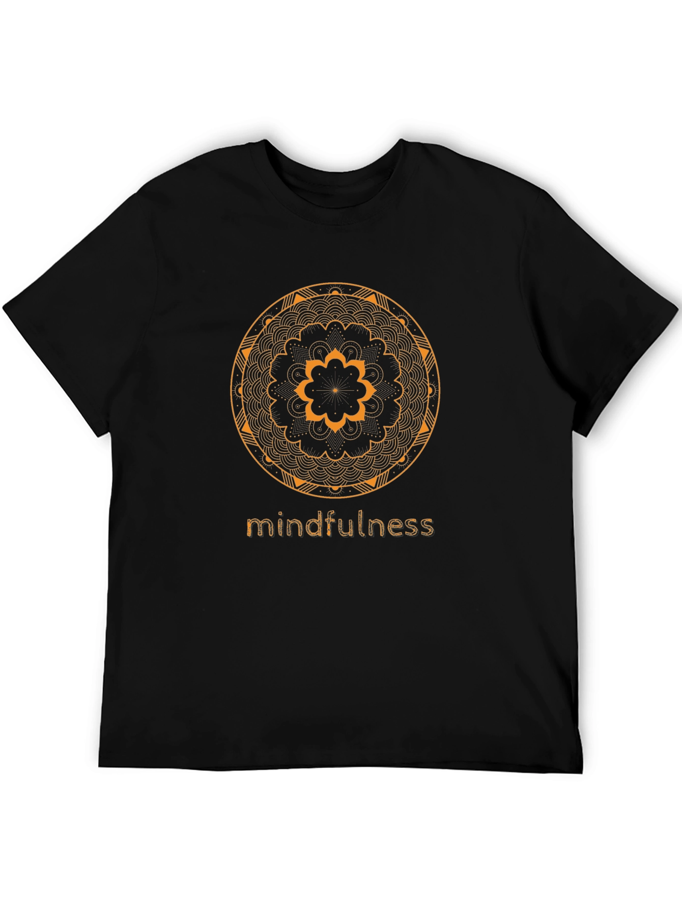 Black Mindfulness Mandala Graphic Tee - Black Cotton view 5