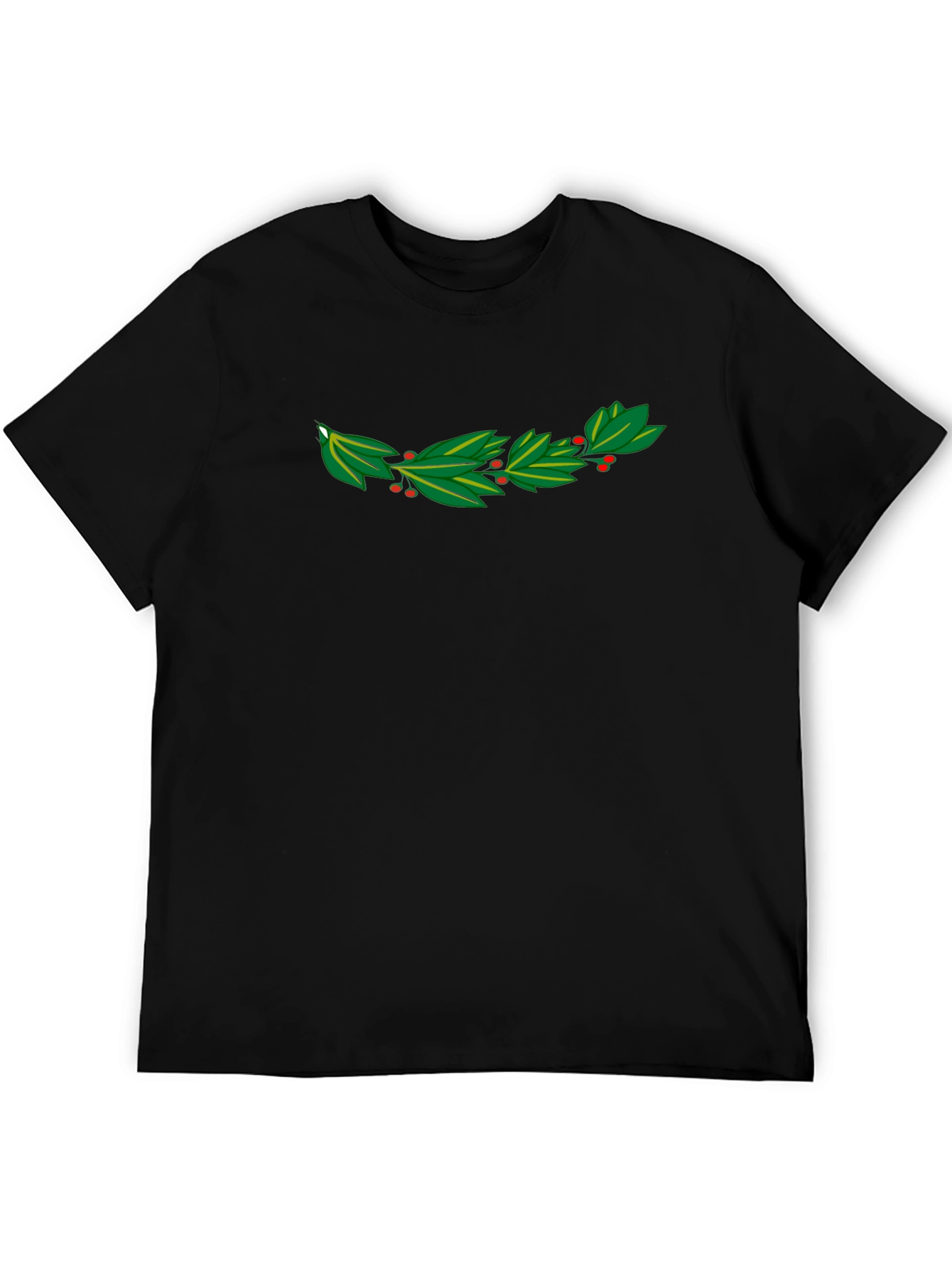 Black Leafy Crown T-Shirt - Organic Cotton Blend view 5