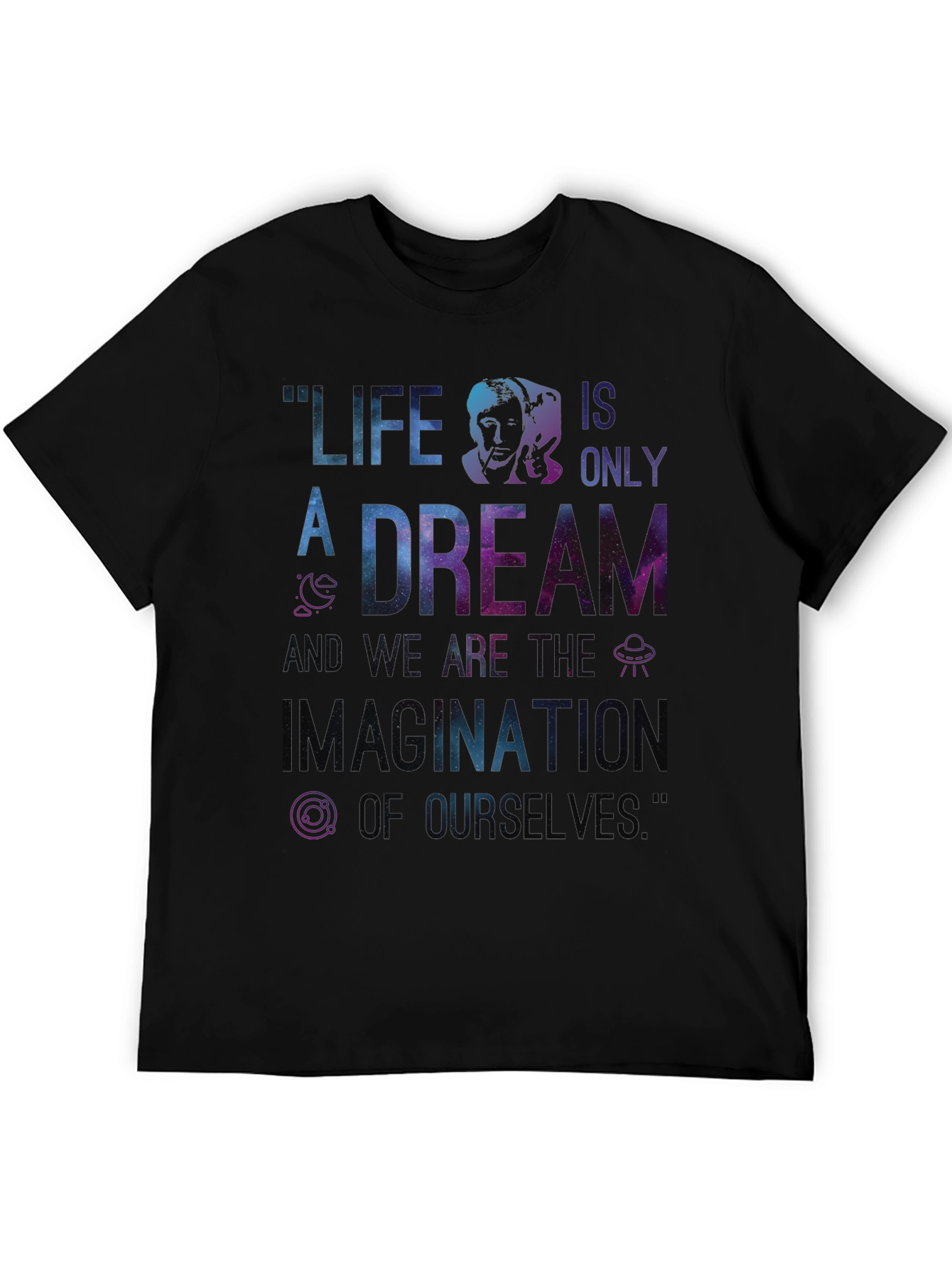 Black Life is Only a Dream Graphic T-Shirt - Black view 5