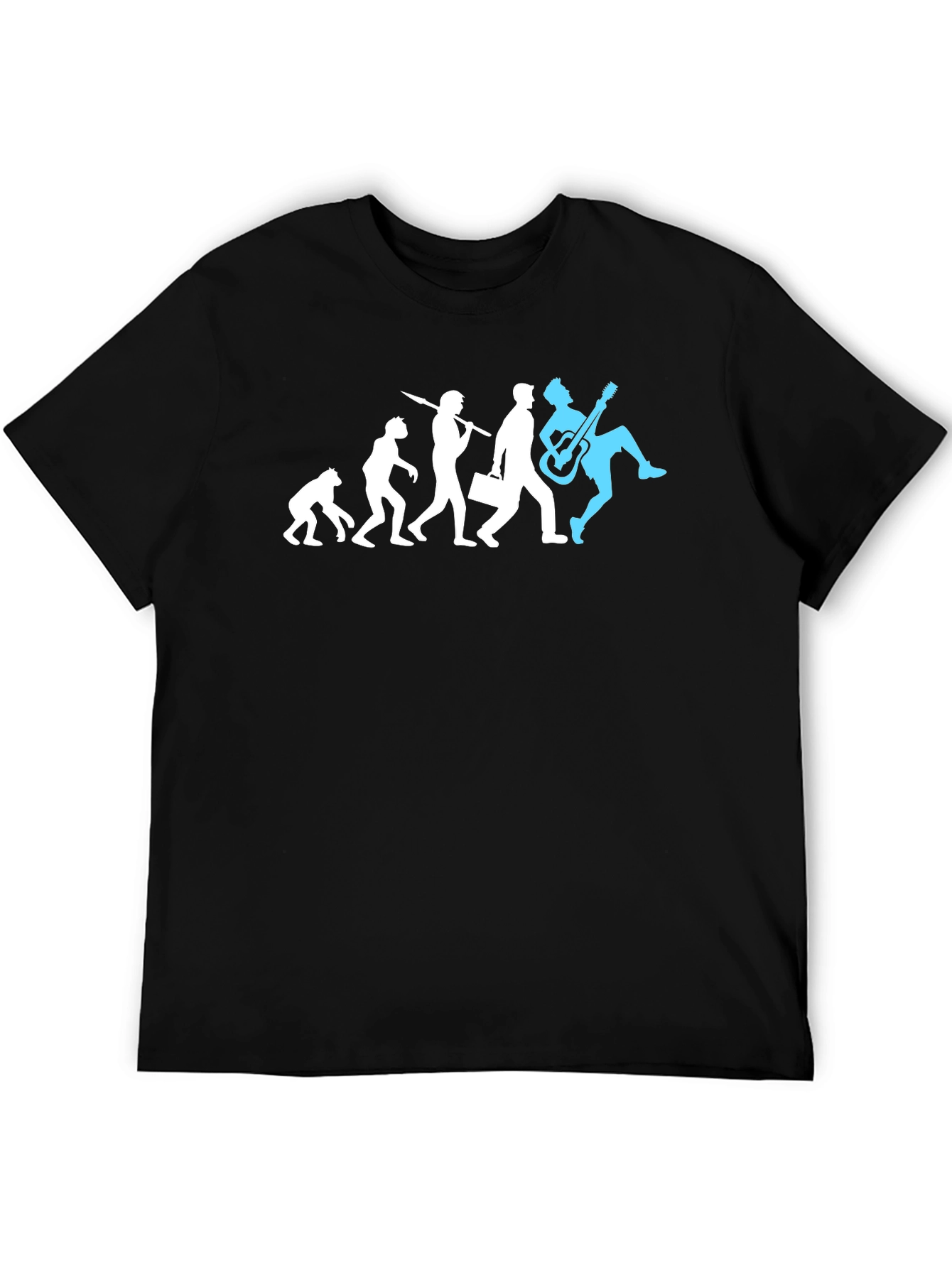 Black Evolution of Rock T-Shirt - Funny Musician Tee view 5