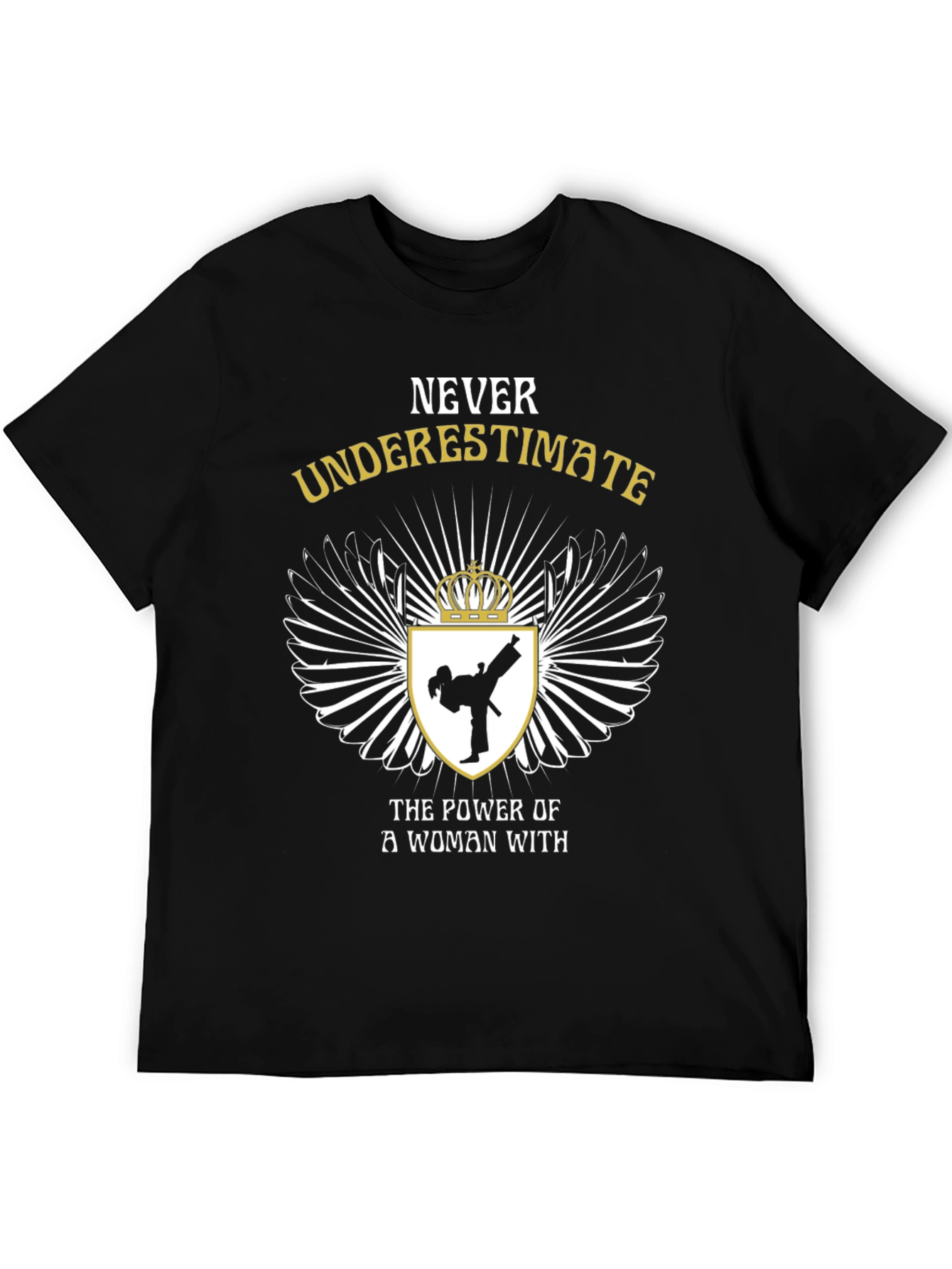 Black Never Underestimate Karate Woman Black T-Shirt view 5