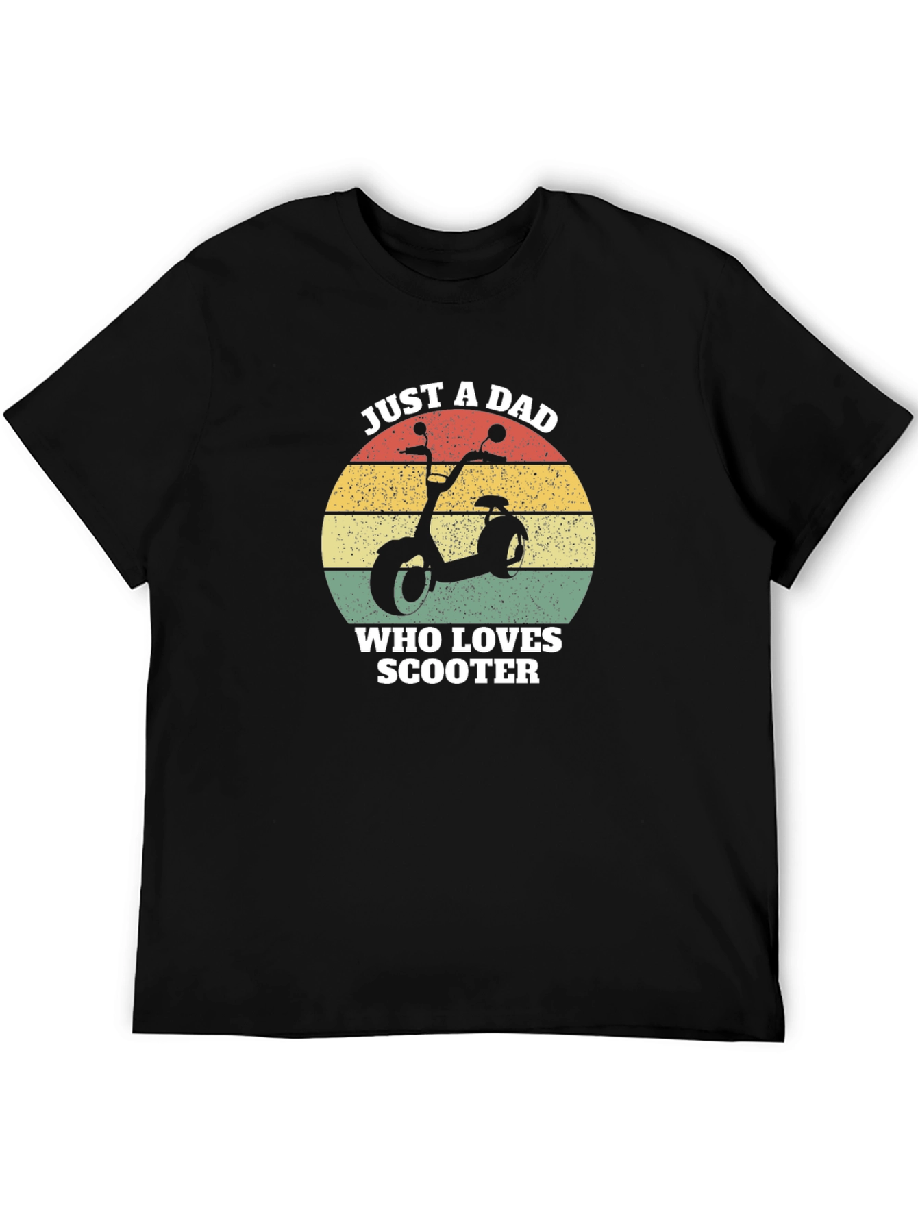 Black Just A Dad Who Loves Scooter Black T-Shirt view 5