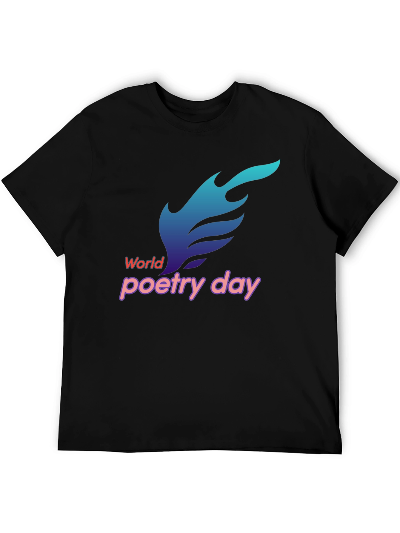 Black World Poetry Day Black T-Shirt view 5