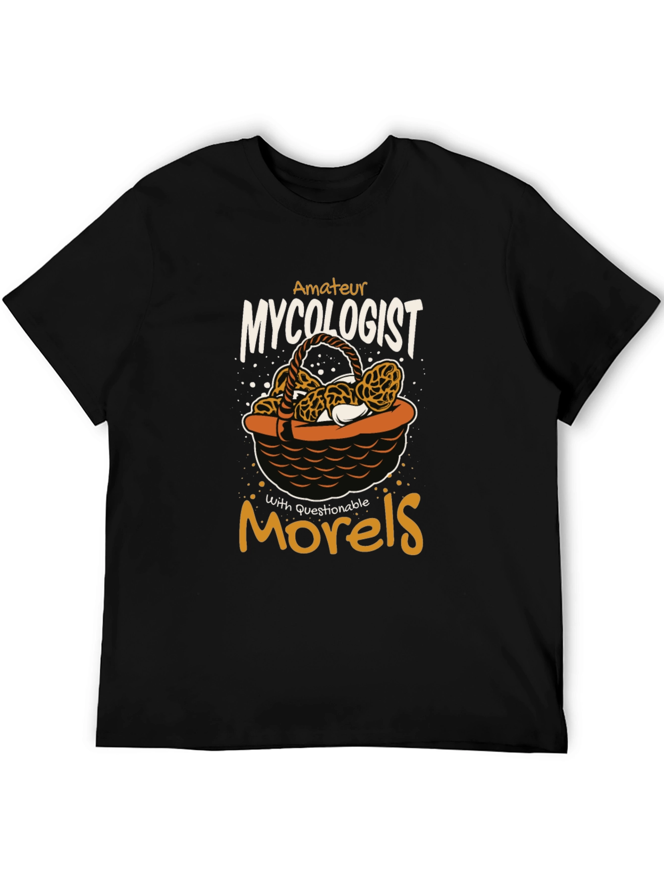 Black Amateur Mycologist Morels T-Shirt view 5