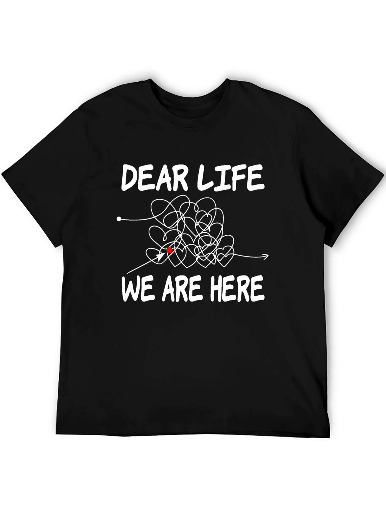 Black Dear Life, We Are Here T-Shirt, Cotton Blend view 5