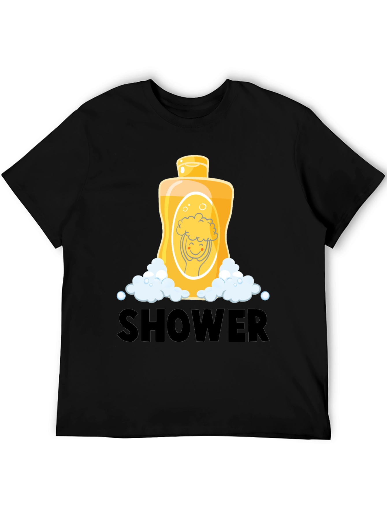 Black Shower Time Cartoon Graphic Tee view 5