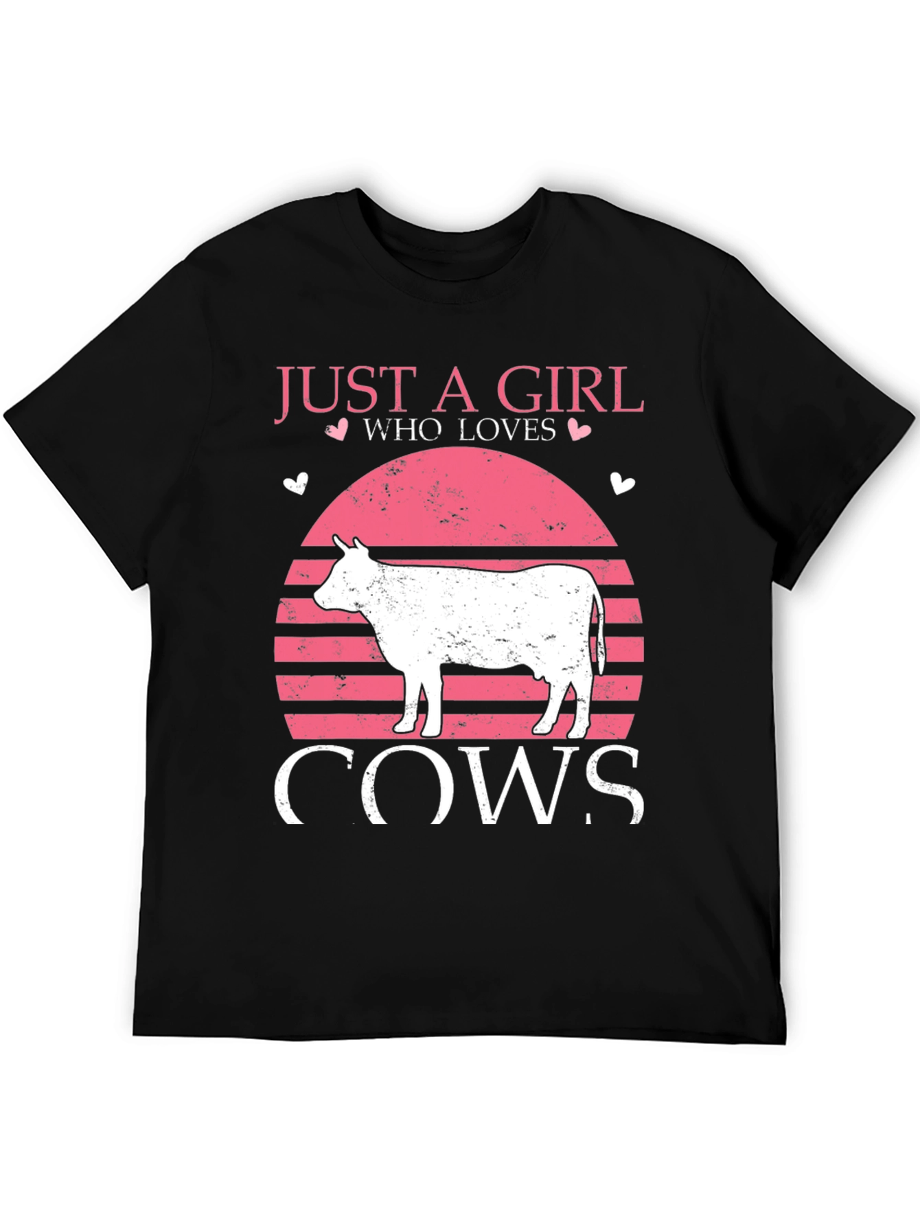 Black Just a Girl Who Loves Cows T-Shirt view 5