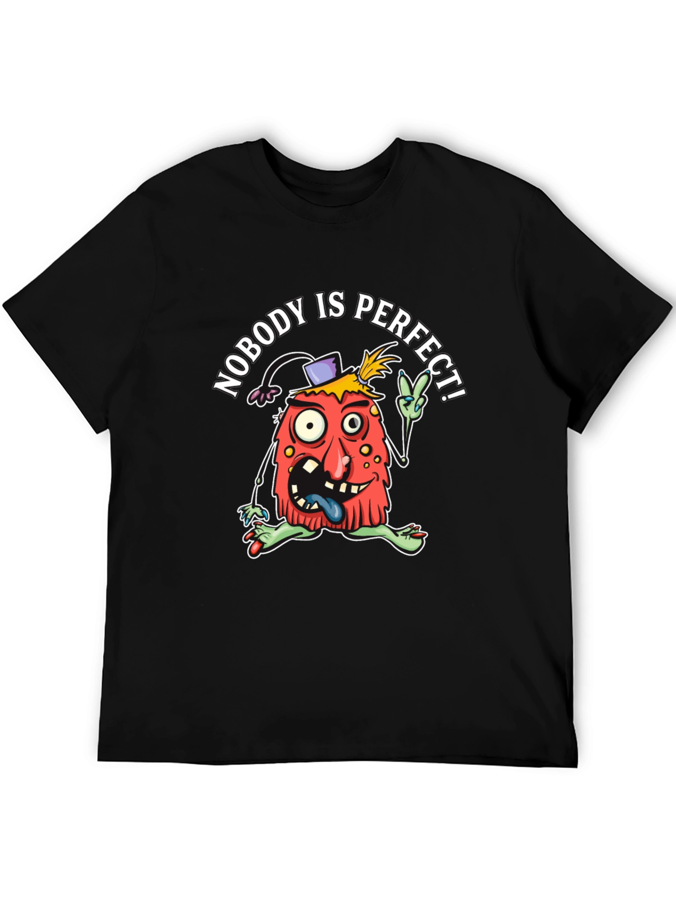 Black Nobody's Perfect T-Shirt - Funny Graphic Tee view 5