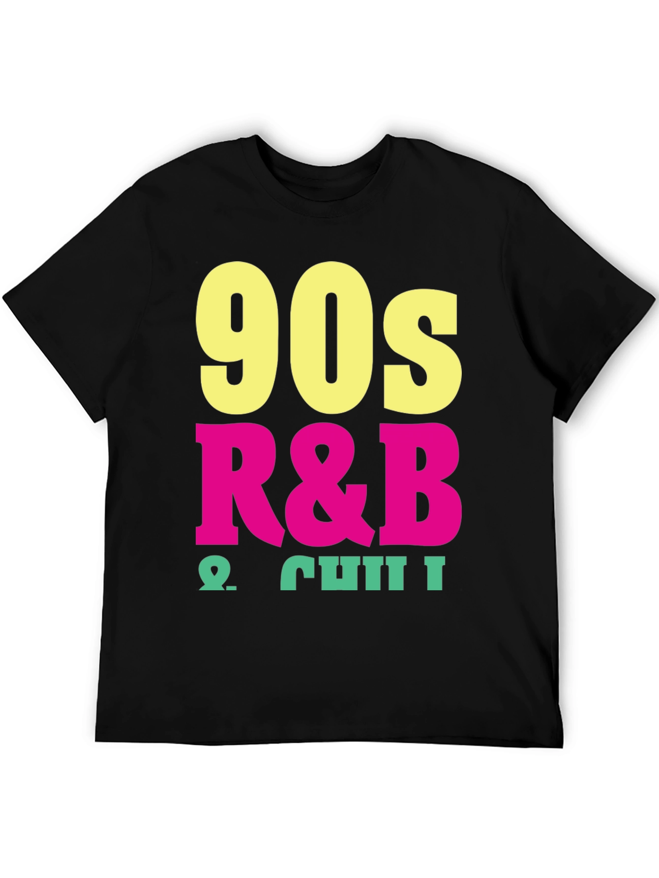 Black 90s R&B & Chill Black T-Shirt view 5