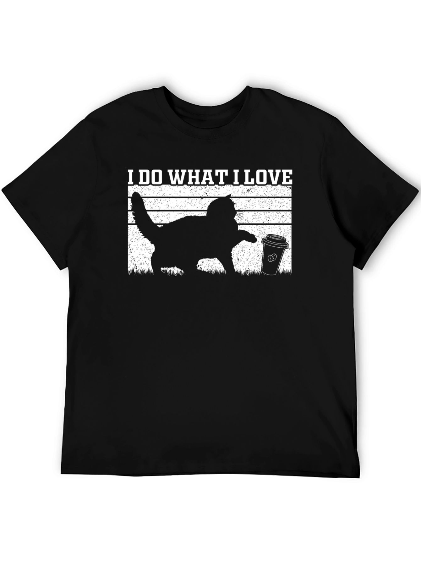 Black I Do What I Love Cat & Coffee Graphic Tee view 5