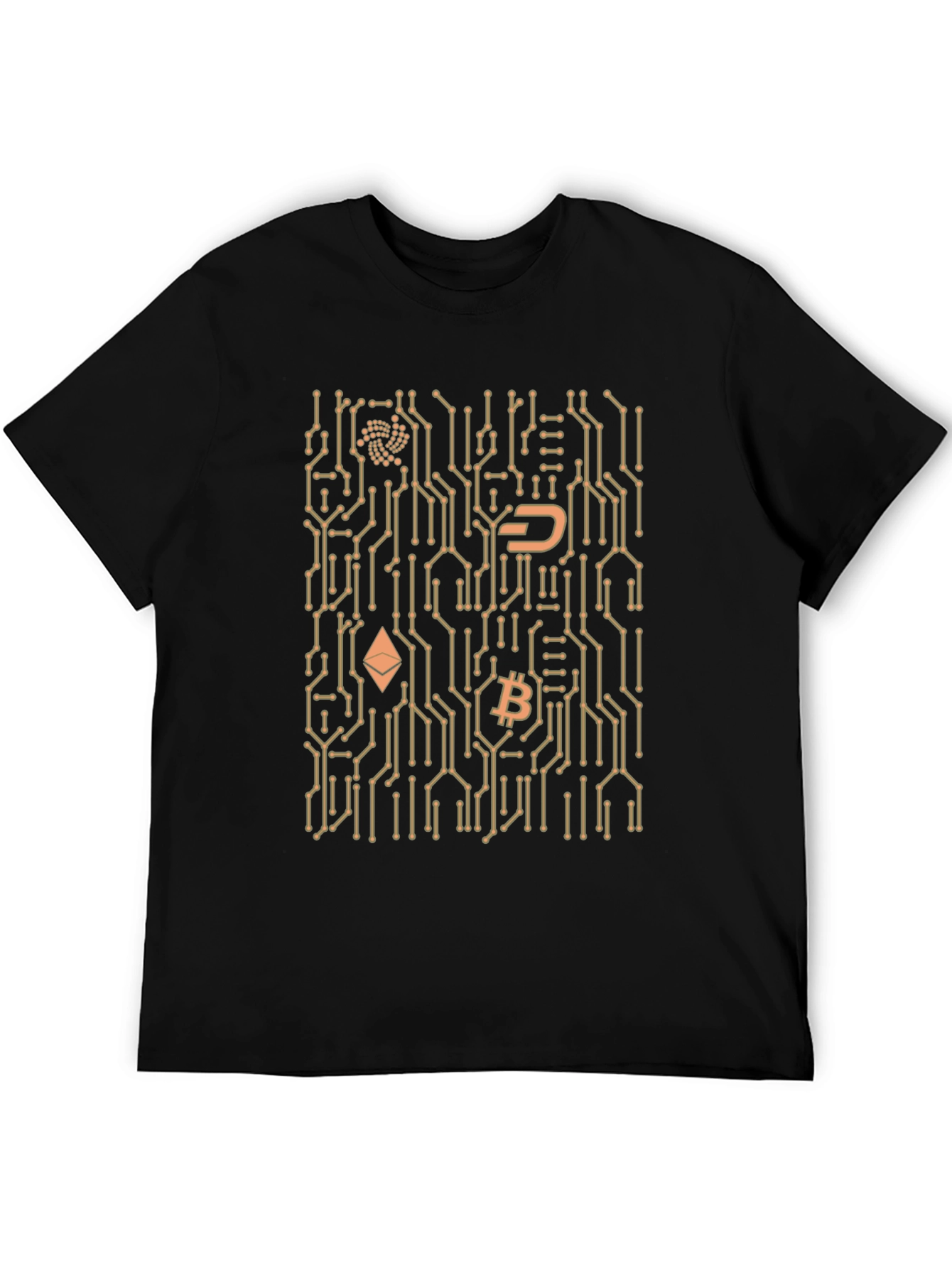 Black Crypto Circuit Board Black T-Shirt view 5