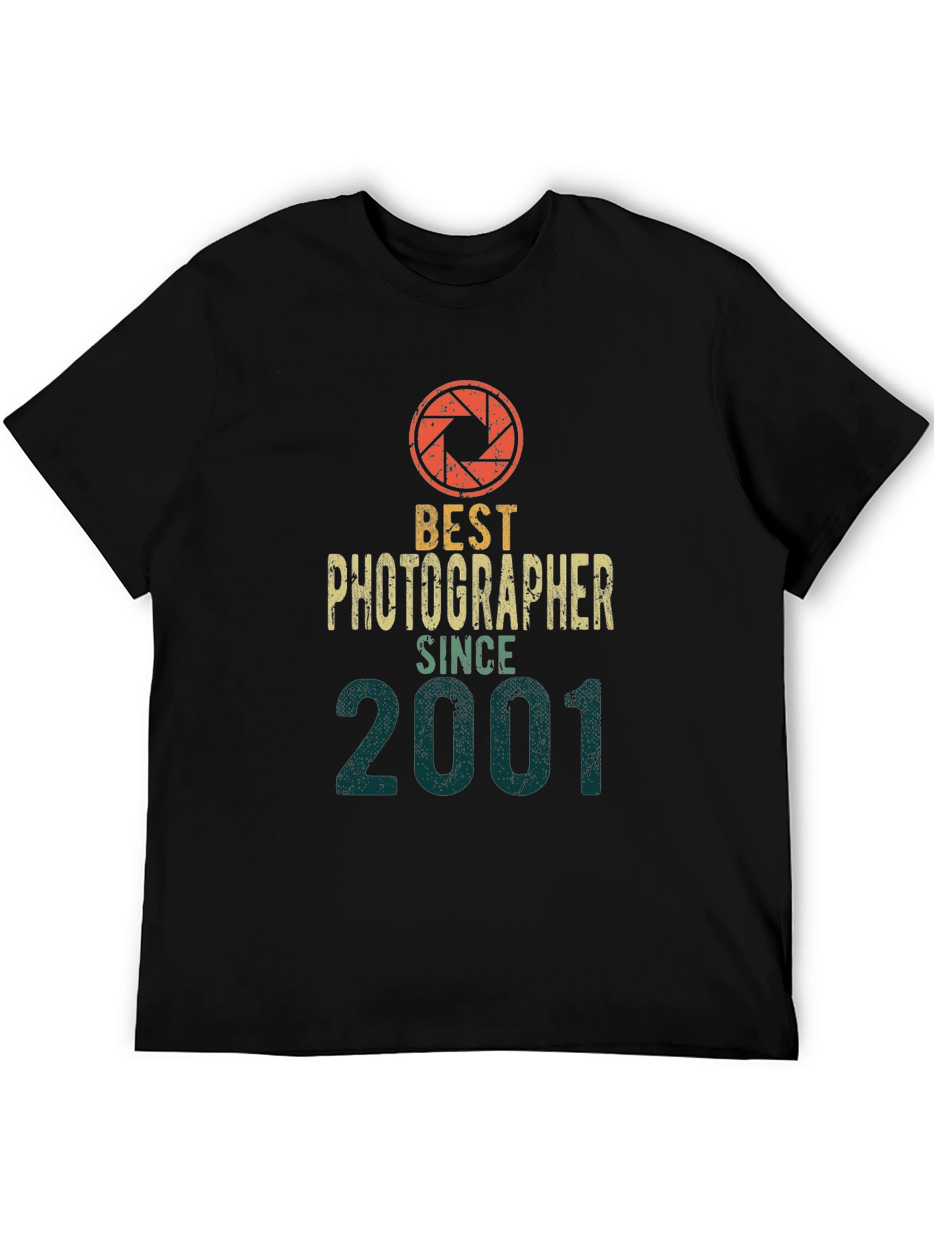 Black Best Photographer Since 2001 T-Shirt - Camera Lens Graphic view 5