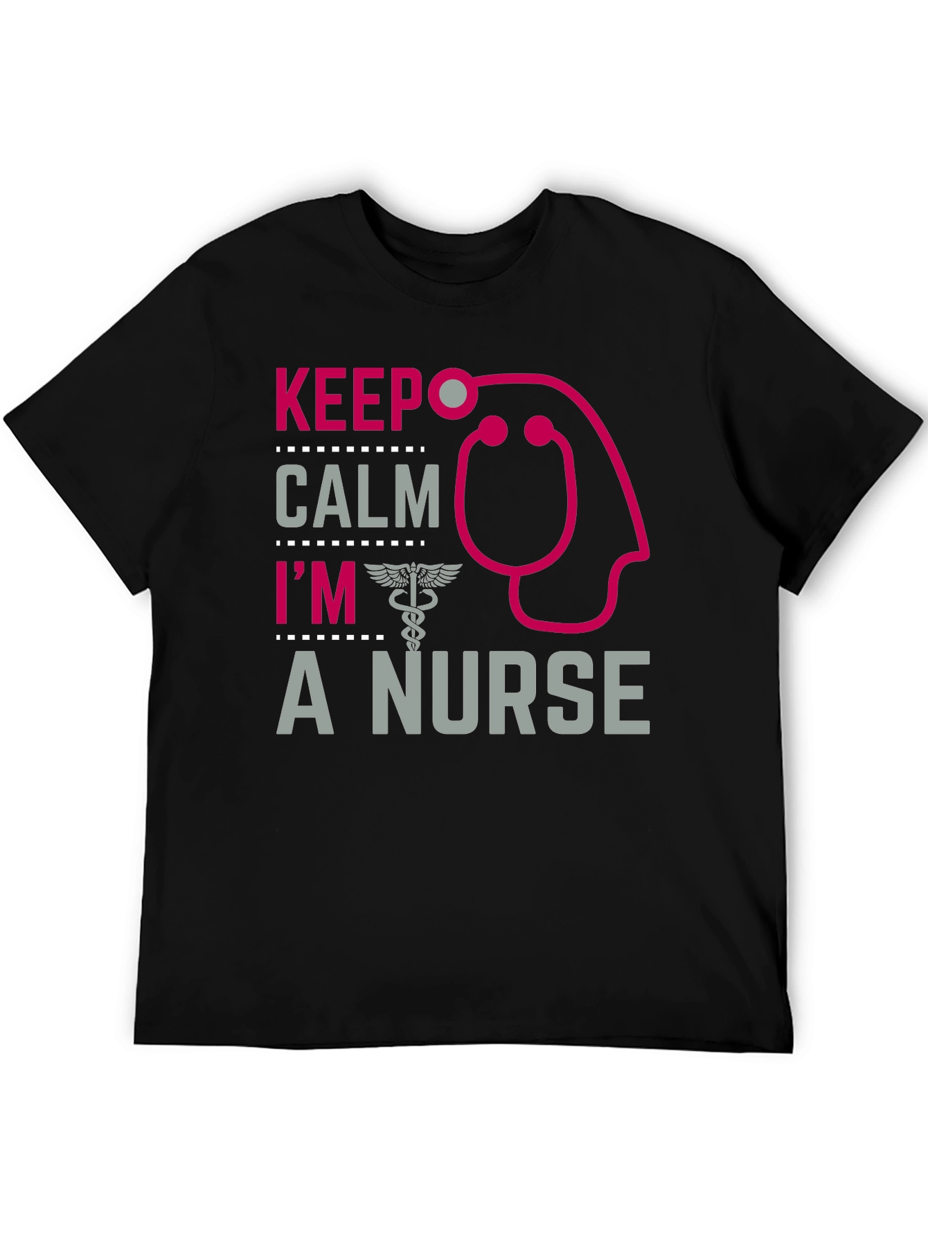 Black Keep Calm I'm A Nurse T-Shirt view 5