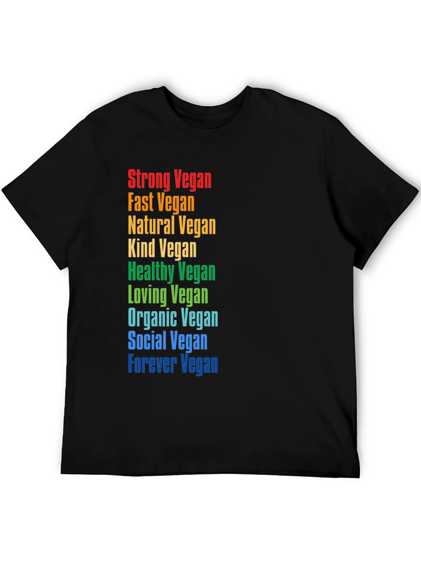 Black Rainbow Vegan Graphic Tee - Black Unisex T-Shirt view 5